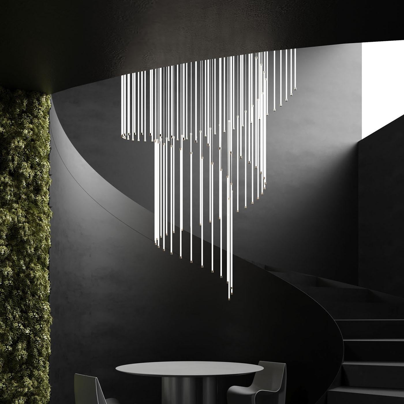 Vetro Lampadario in vetro The Line 16 di Stillux in vendita