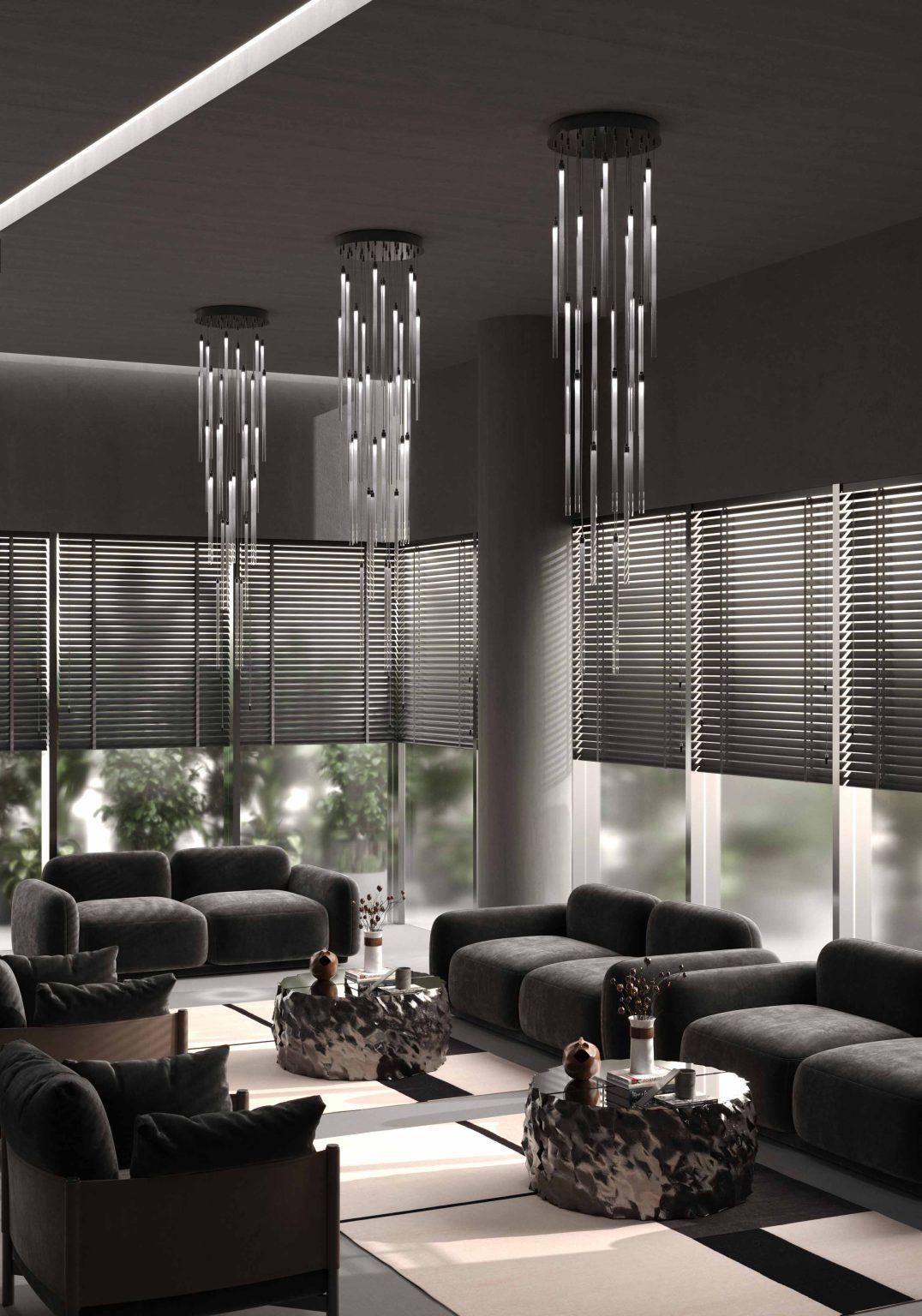 Lampada da soffitto The Line, 21508, di Stillux Illuminazione
Dimensioni: D 40 x H 200 cm.
Materiali: Acciaio, ferro, ottone, vetro, argento.

Tutte le nostre lampade possono essere cablate a seconda del Paese. Se viene venduto negli Stati Uniti,