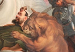 Lion Hunt After Rubens KPM Porcelain Plaque