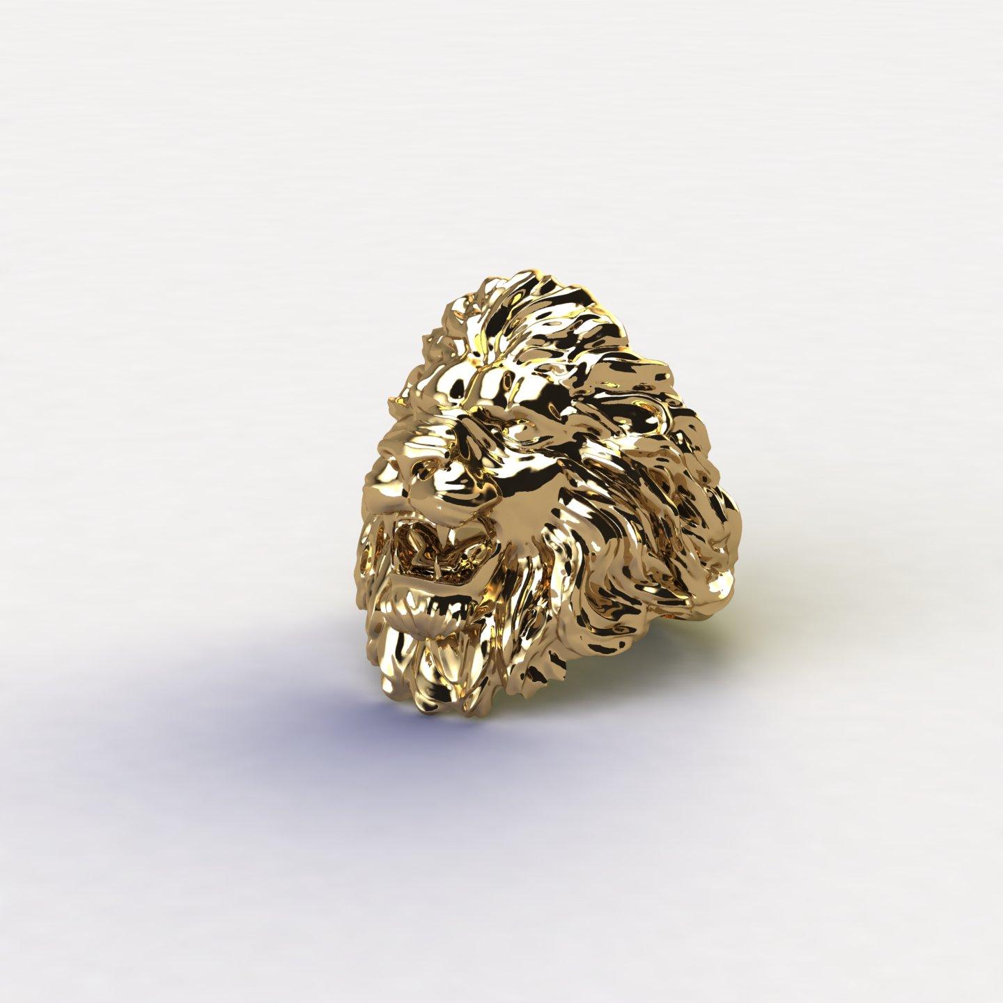 18k gold lion ring