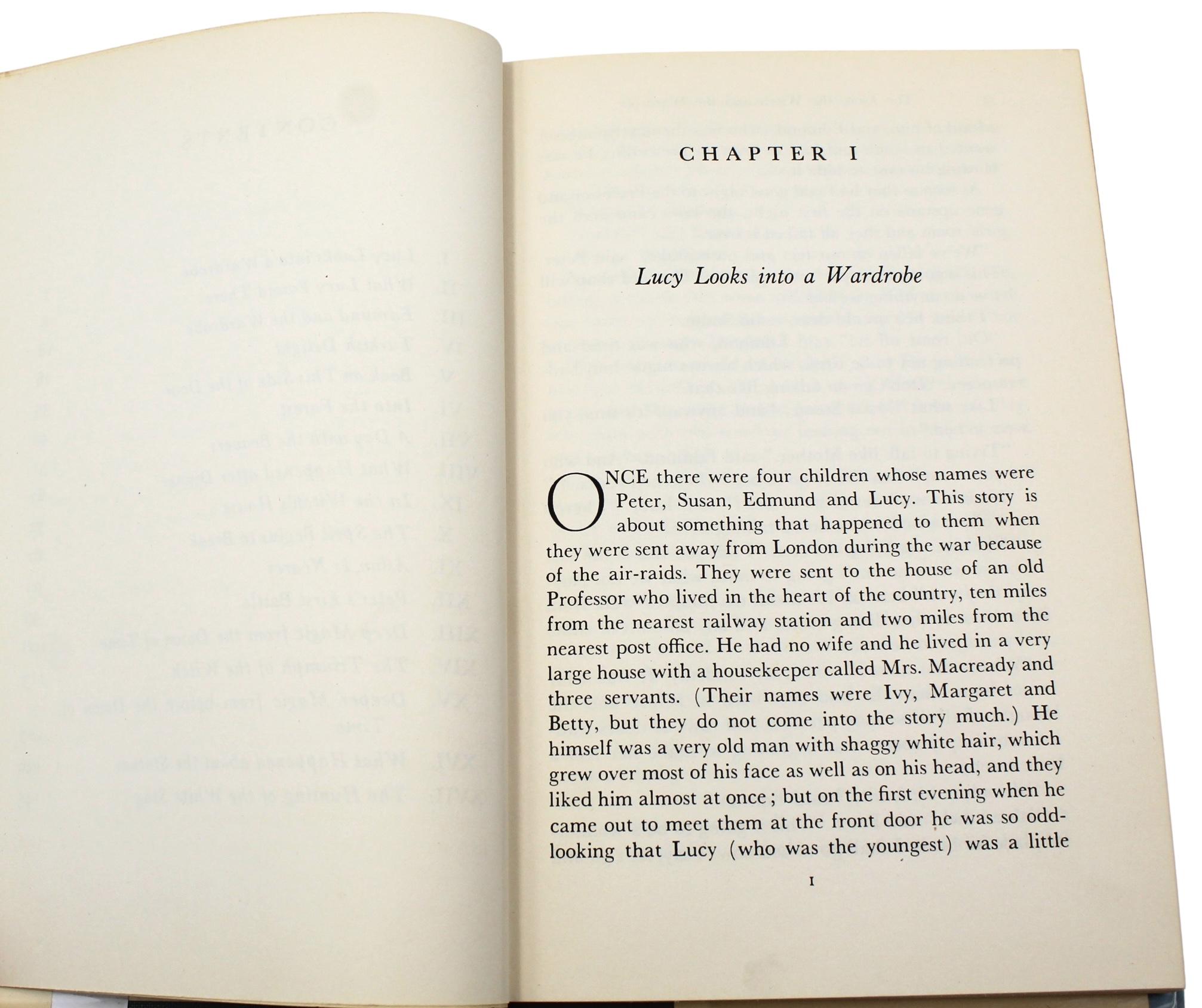 The Lion, The Witch, and The Wardrobe by C. S. Lewis, First US Edition in DJ 4