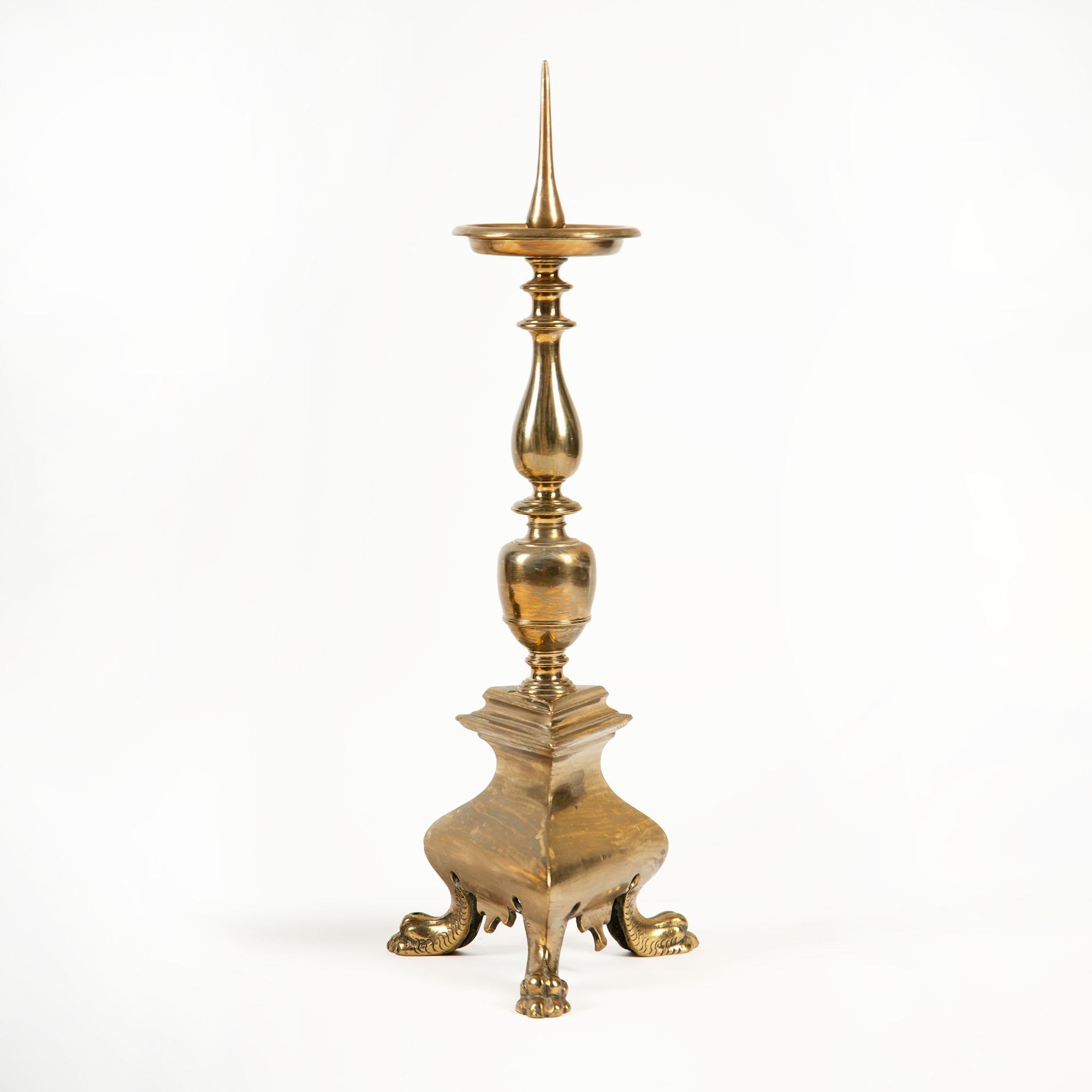 Baroque Revival The Lion’s Foot Flame: French Altar Pricket Candlesticks For Sale