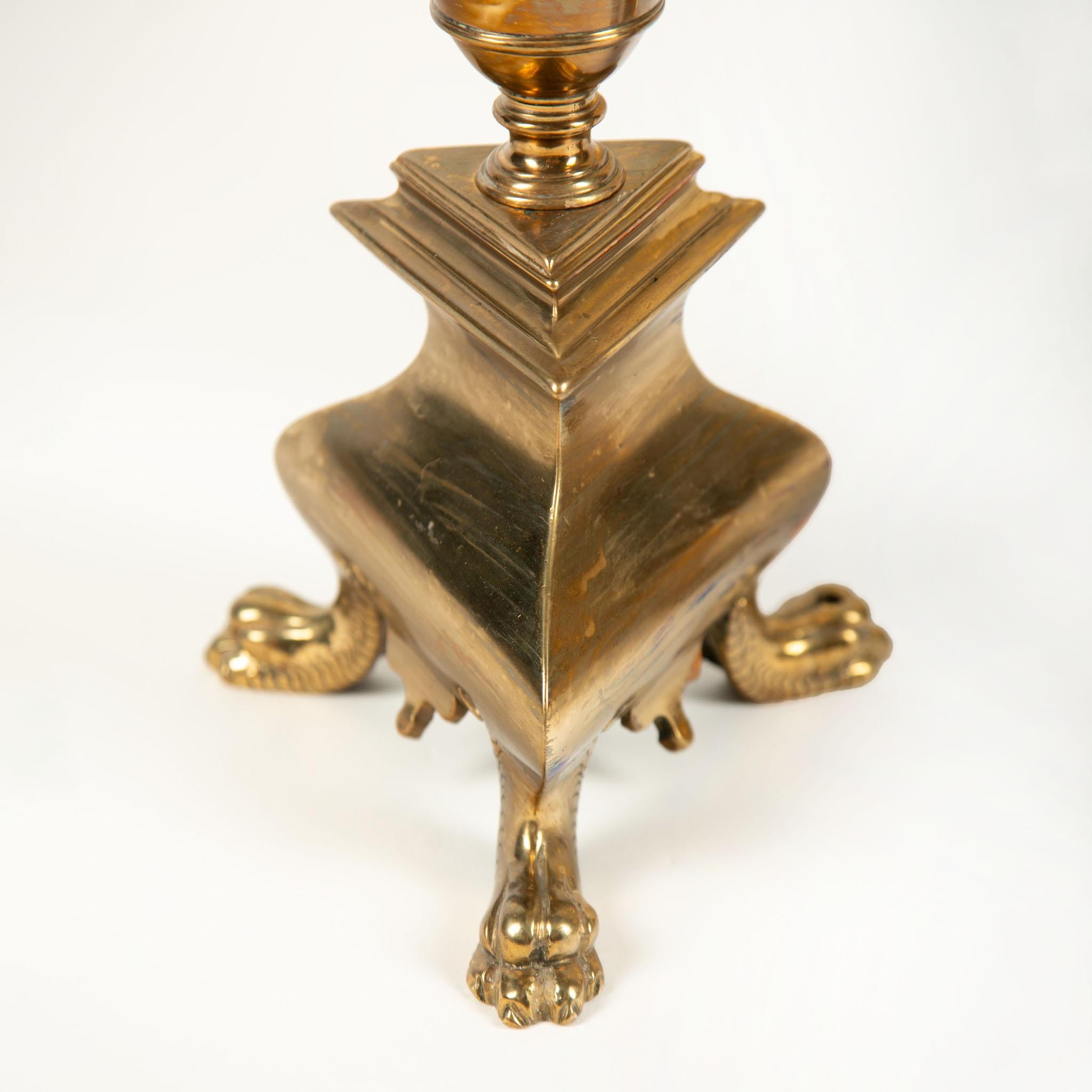 20th Century The Lion’s Foot Flame: French Altar Pricket Candlesticks For Sale