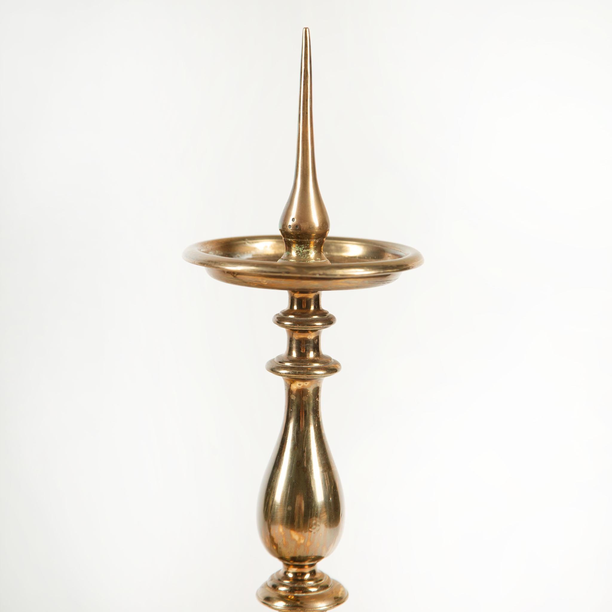 The Lion’s Foot Flame: French Altar Pricket Candlesticks For Sale 1
