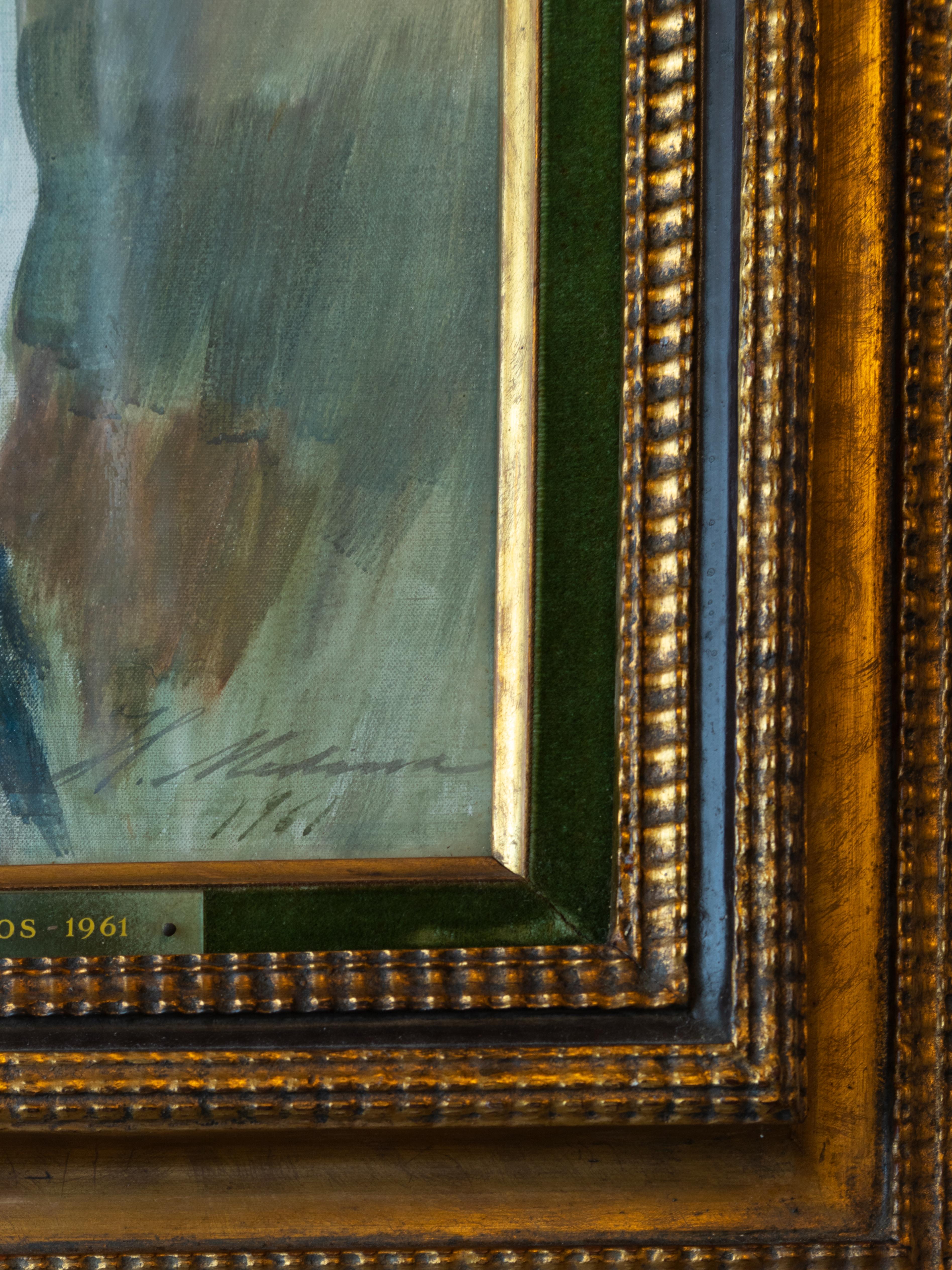 The Little Boy With the Cat by Henrique Medina, 1961, Portugal For Sale 2