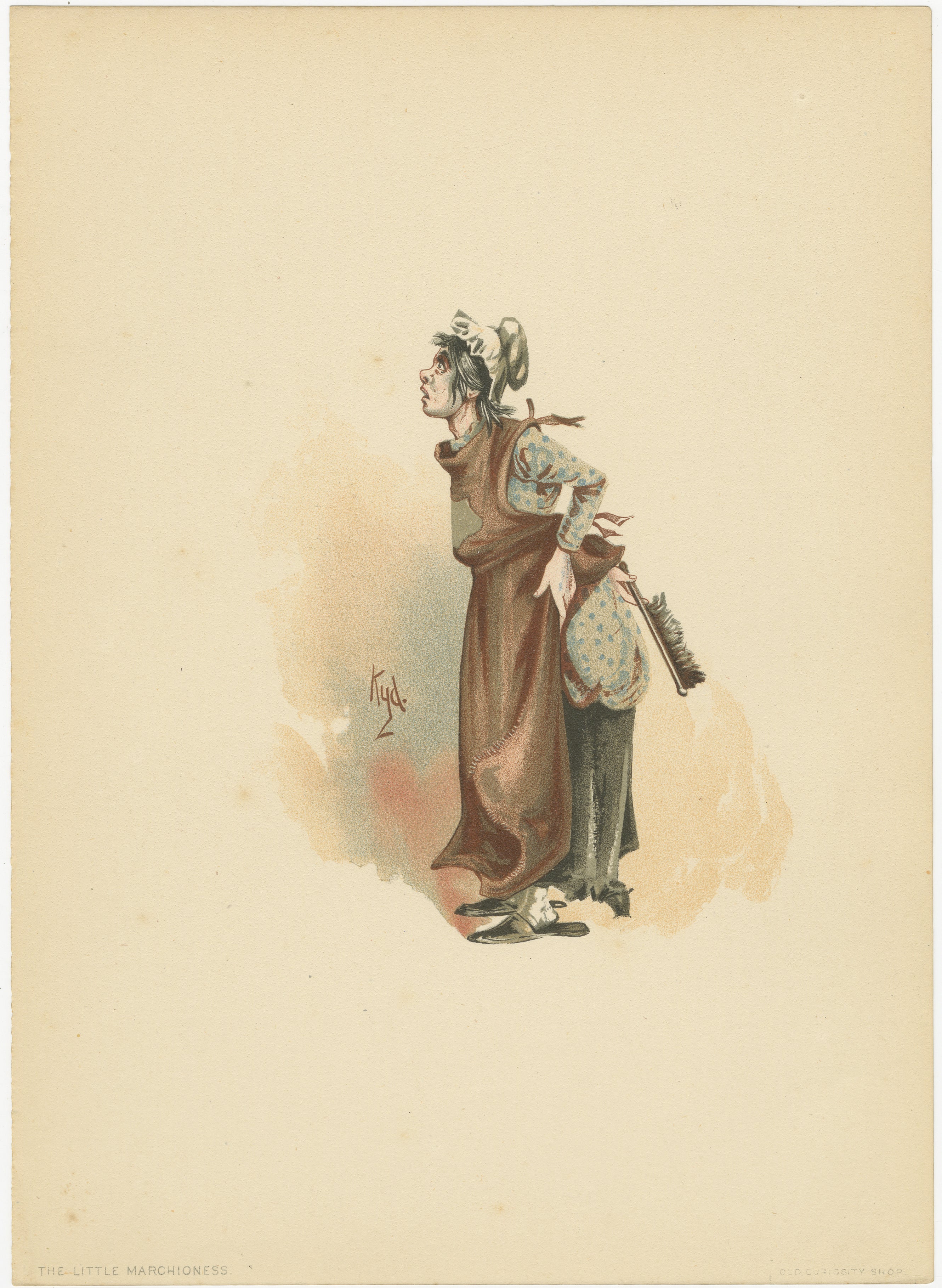 Die kleine Marchioness aus dem alten Kuriositätenladen - 1889 Druck nach Dickens im Angebot