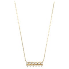 Little Things Pearl and Diamond Horizontal Bar Necklace