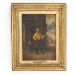 Victorian Oil Painting - The Little Yellow Man