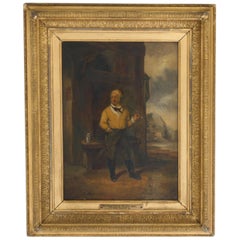 Victorian Oil Painting - The Little Yellow Man