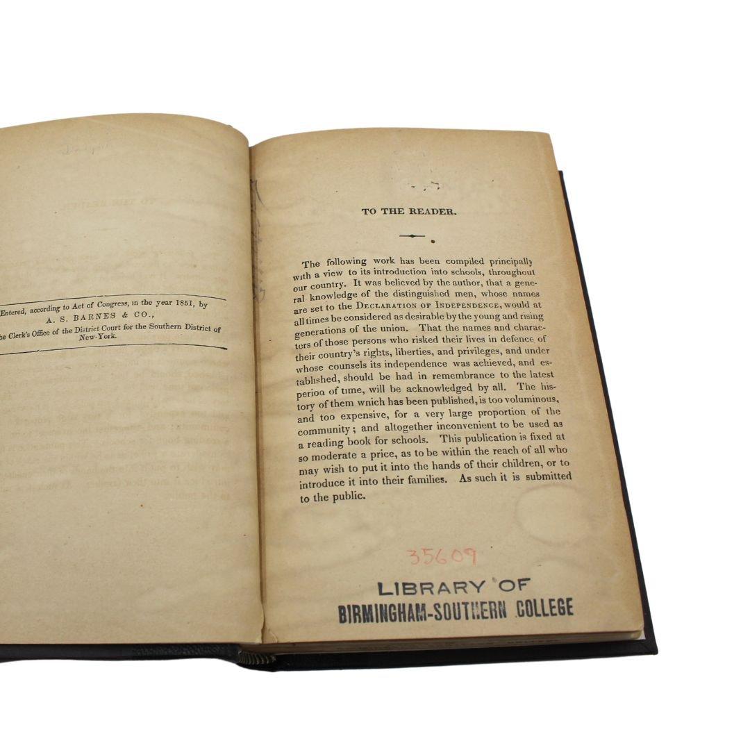 Embossé « The Lives of the Signers of the Declaration of Independence » de N. Dwight, 1860 en vente