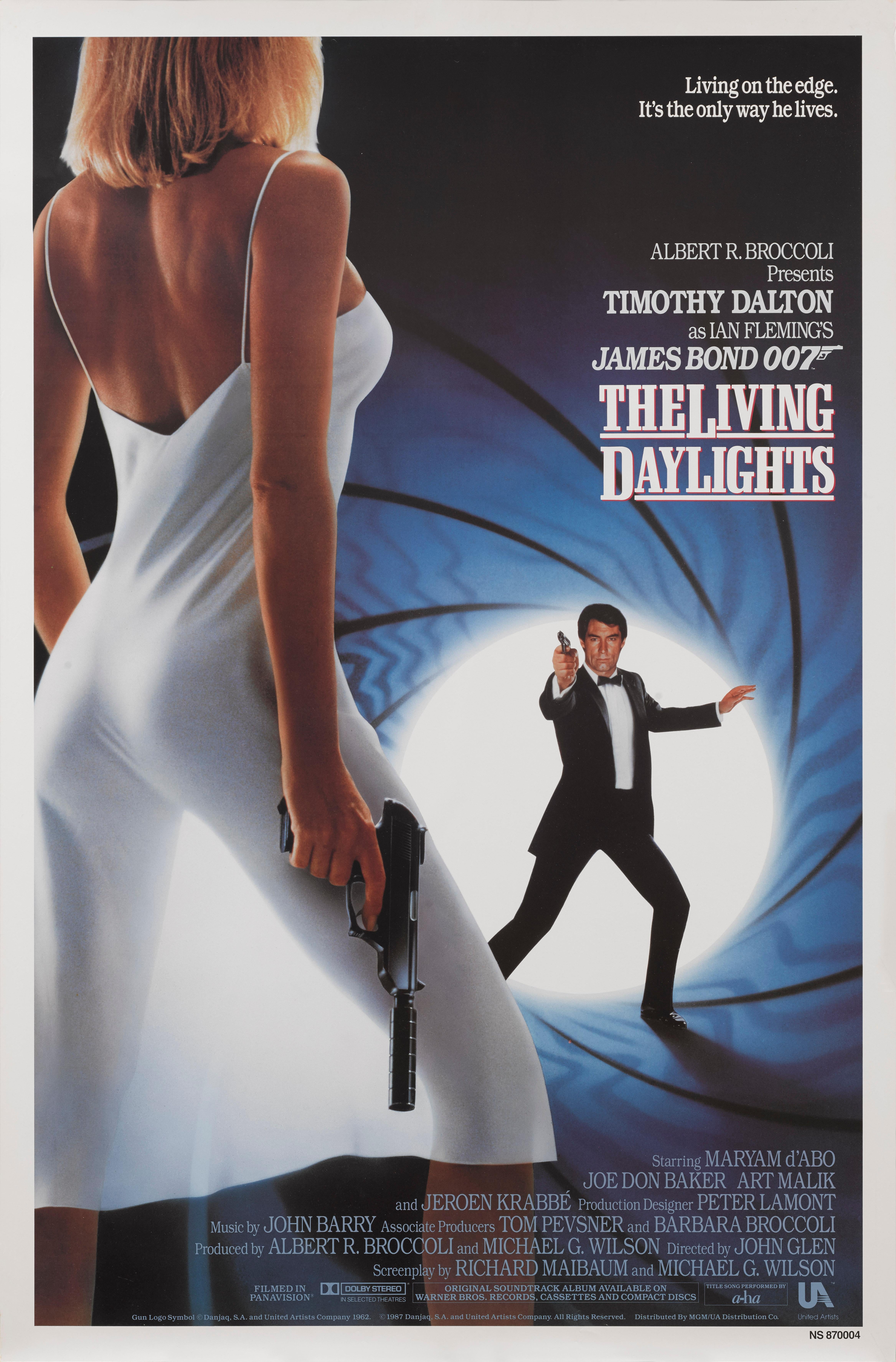 Original US film poster for the 1987 Bond film The Living Daylights, directed by John Glen and starring Timothy Dalton. This poster is unfolded and in near mint condition.
It would be shipped rolled in a very strong tube.