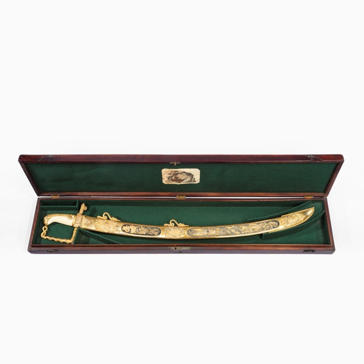 The Lloyd’s Patriotic Fund £100 Trafalgar Sword awarded to JOHN PILFORD ESQ CAPT In Good Condition In Lymington, Hampshire