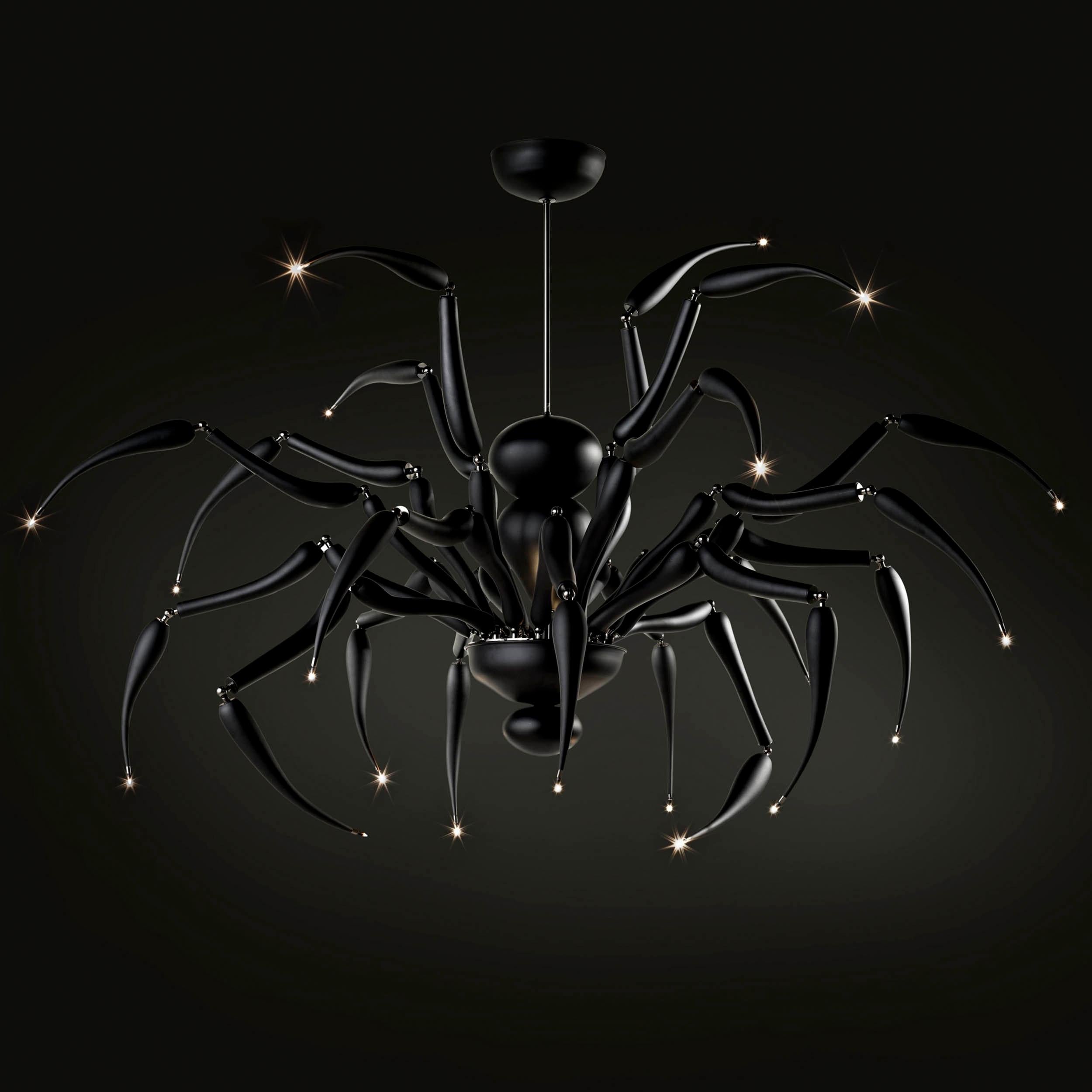 Other The Lob One-of-a-kind Art Chandelier - matt black Murano Glass by Multiforme For Sale
