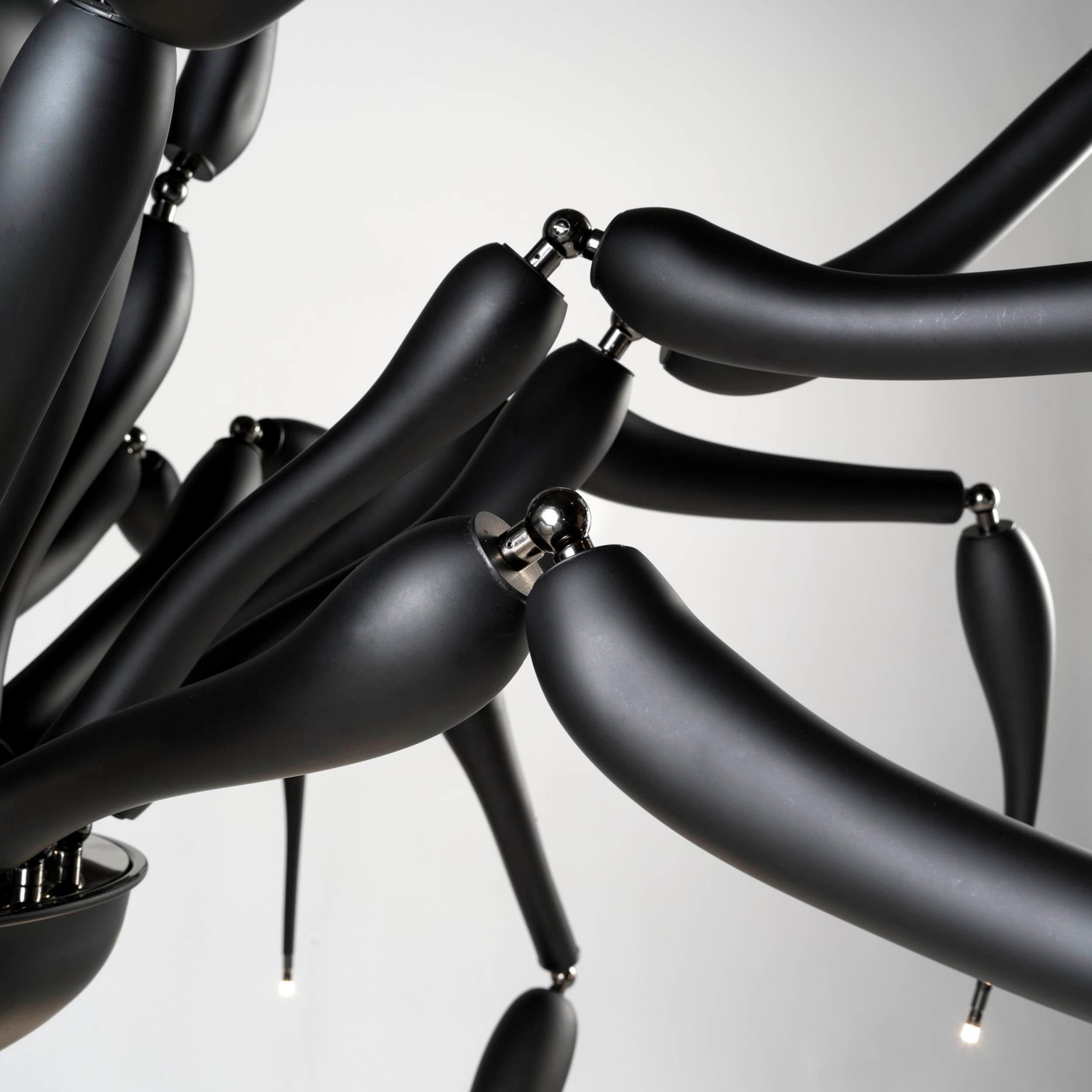 Italian The Lob One-of-a-kind Art Chandelier - matt black Murano Glass by Multiforme For Sale