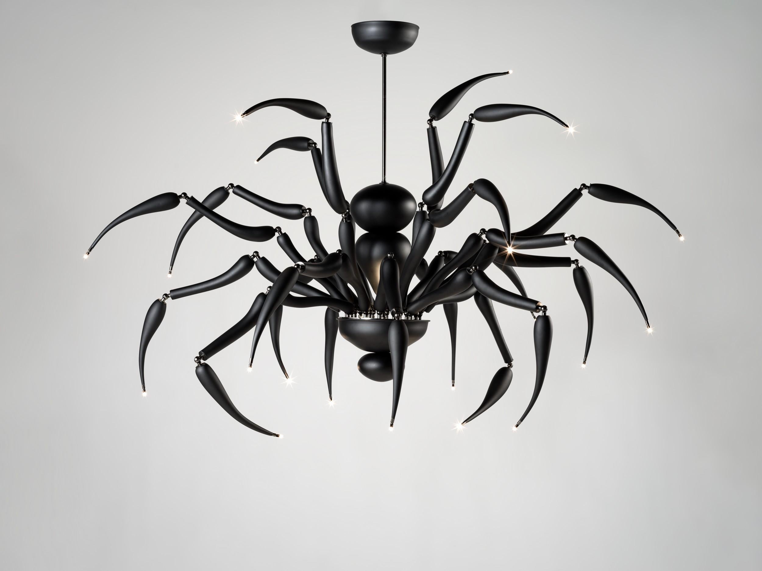 The Lob One-of-a-kind Art Chandelier - matt black Murano Glass by Multiforme In New Condition For Sale In Trebaseleghe, IT