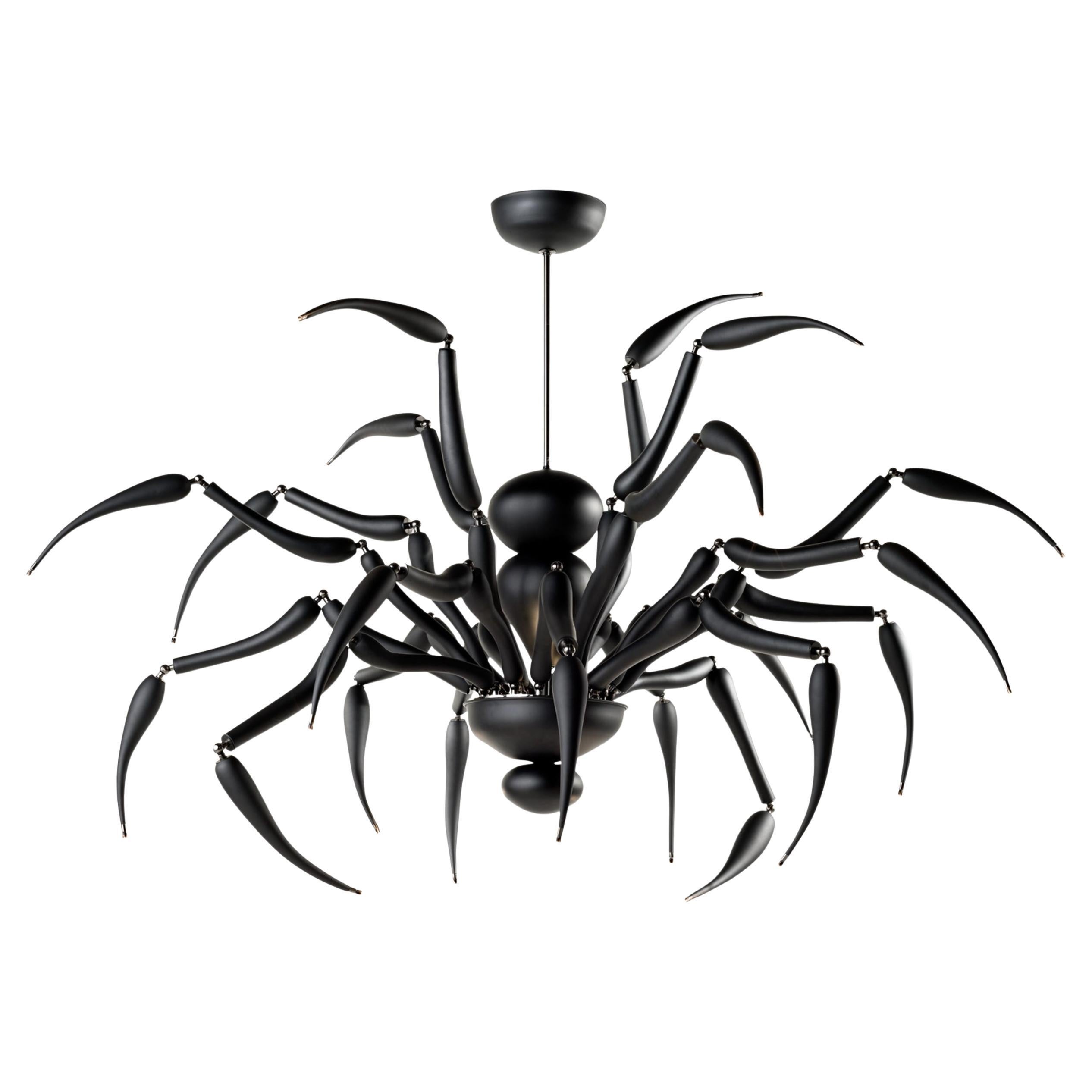 The Lob One-of-a-kind Art Chandelier - matt black Murano Glass by Multiforme For Sale