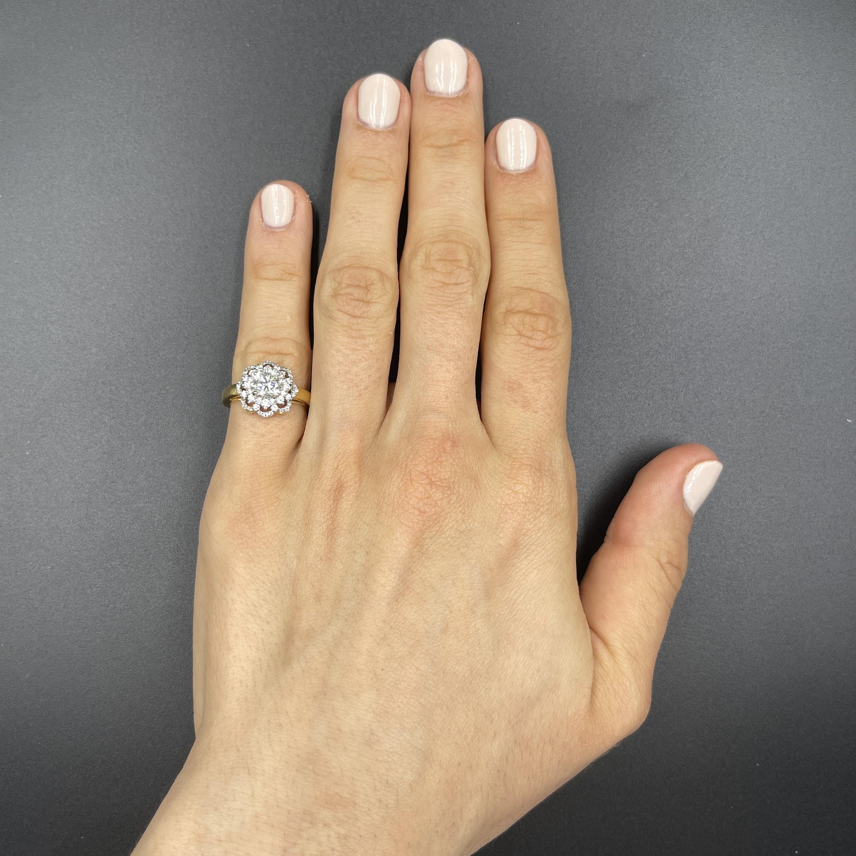 Anillo Lona - Diamante de 1,03 quilates, oro amarillo de 18 quilates en venta 2
