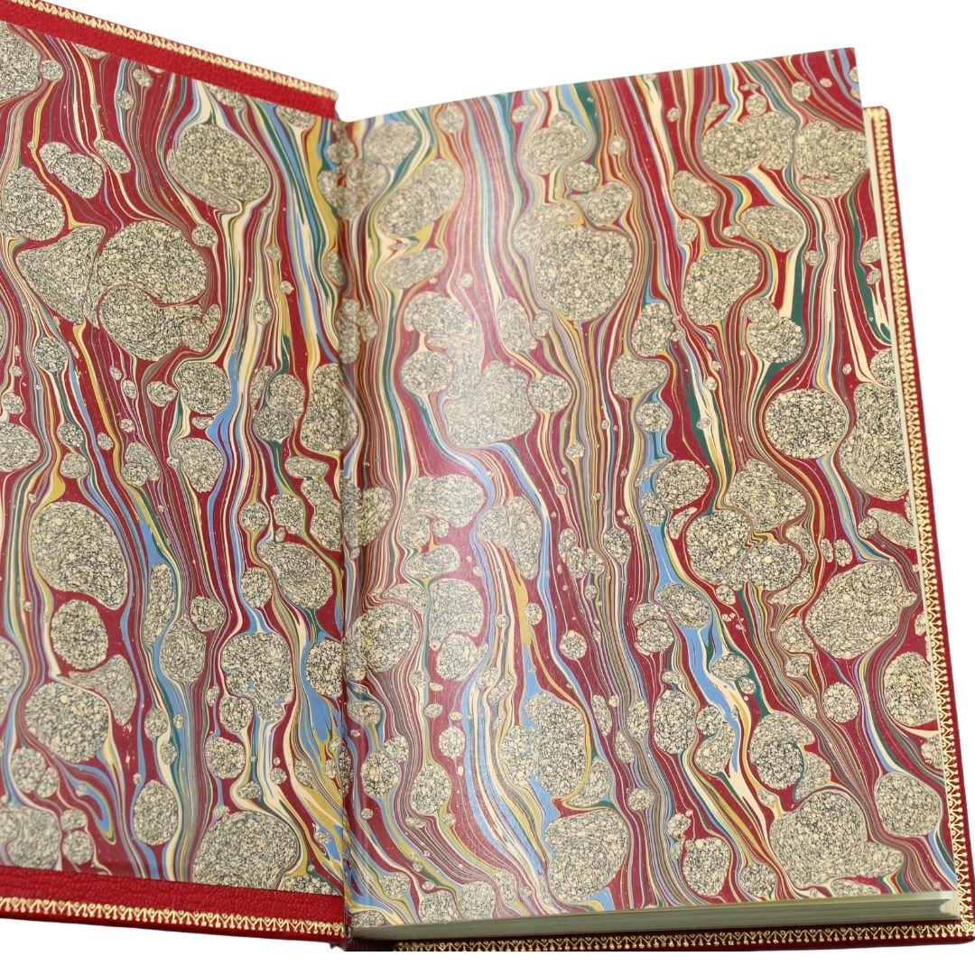 Cuir La trilogie du Seigneur des Anneaux par J.R.R. Tolkien, première édition, coffret en trois volumes en vente