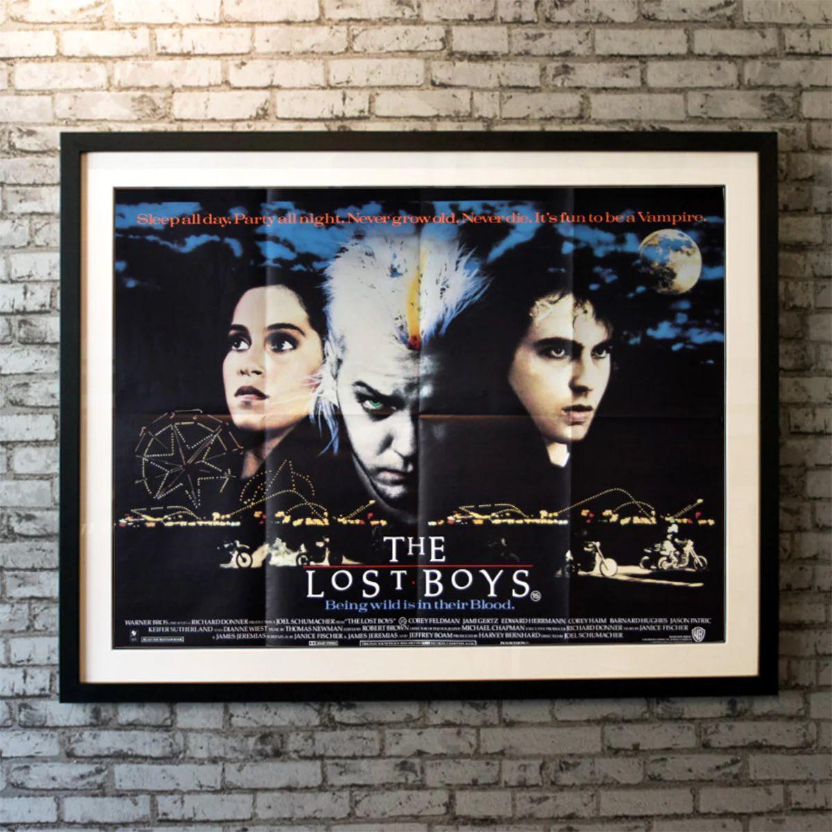 The Lost Boys, Unframed Poster, 1987 

Original British Quad (30 X 40 Inches). After moving to a new town, two brothers discover that the area is a haven for vampires.

Additional Information:
Year: 1987
Nationality: Original British Quad
Condition: