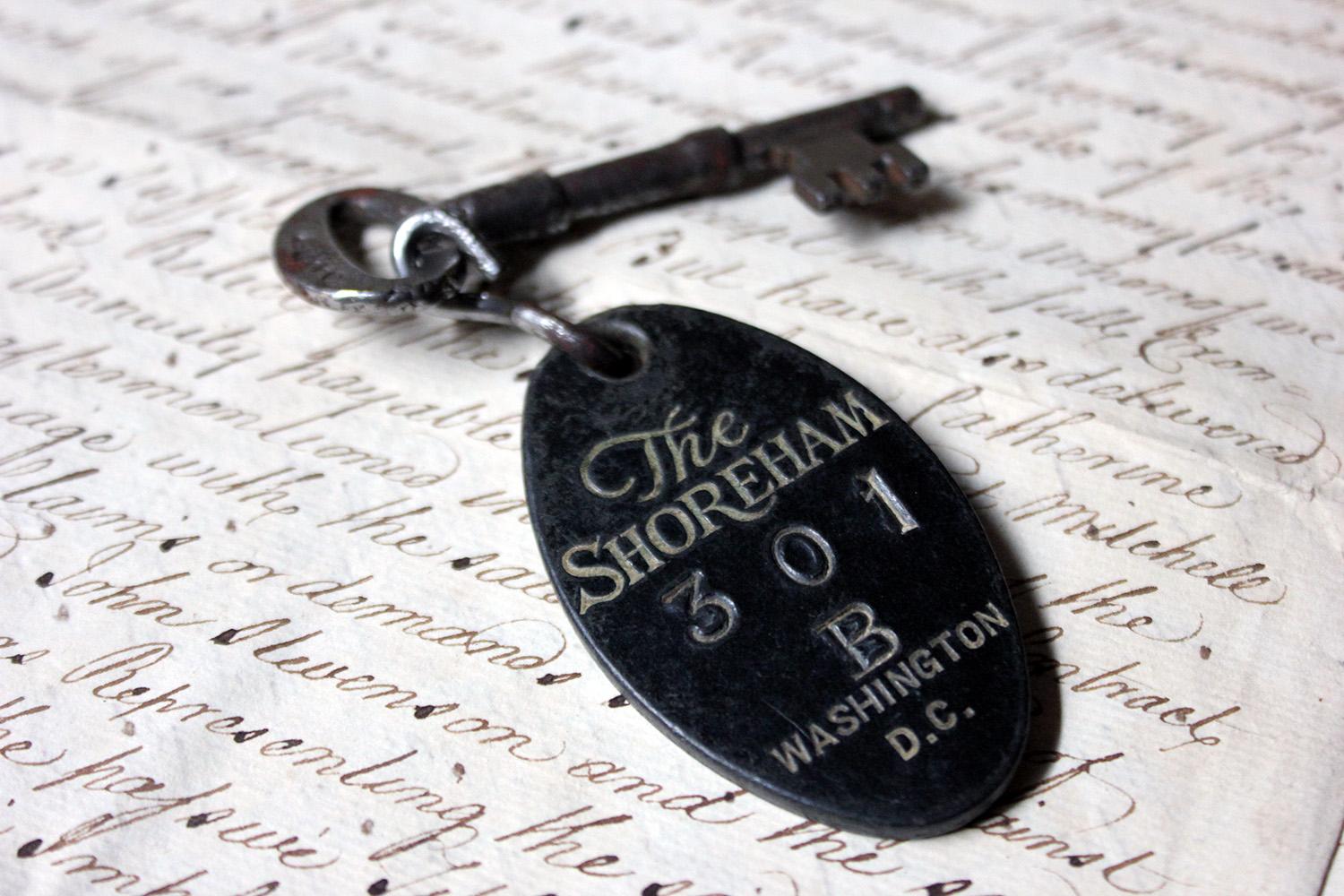 The Lost Key, A c.1930s Hotel Key for Room 301B, The Shoreham, Washington USA 6