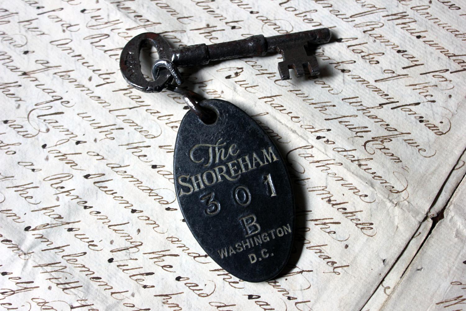 The Lost Key, A c.1930s Hotel Key for Room 301B, The Shoreham, Washington USA 9