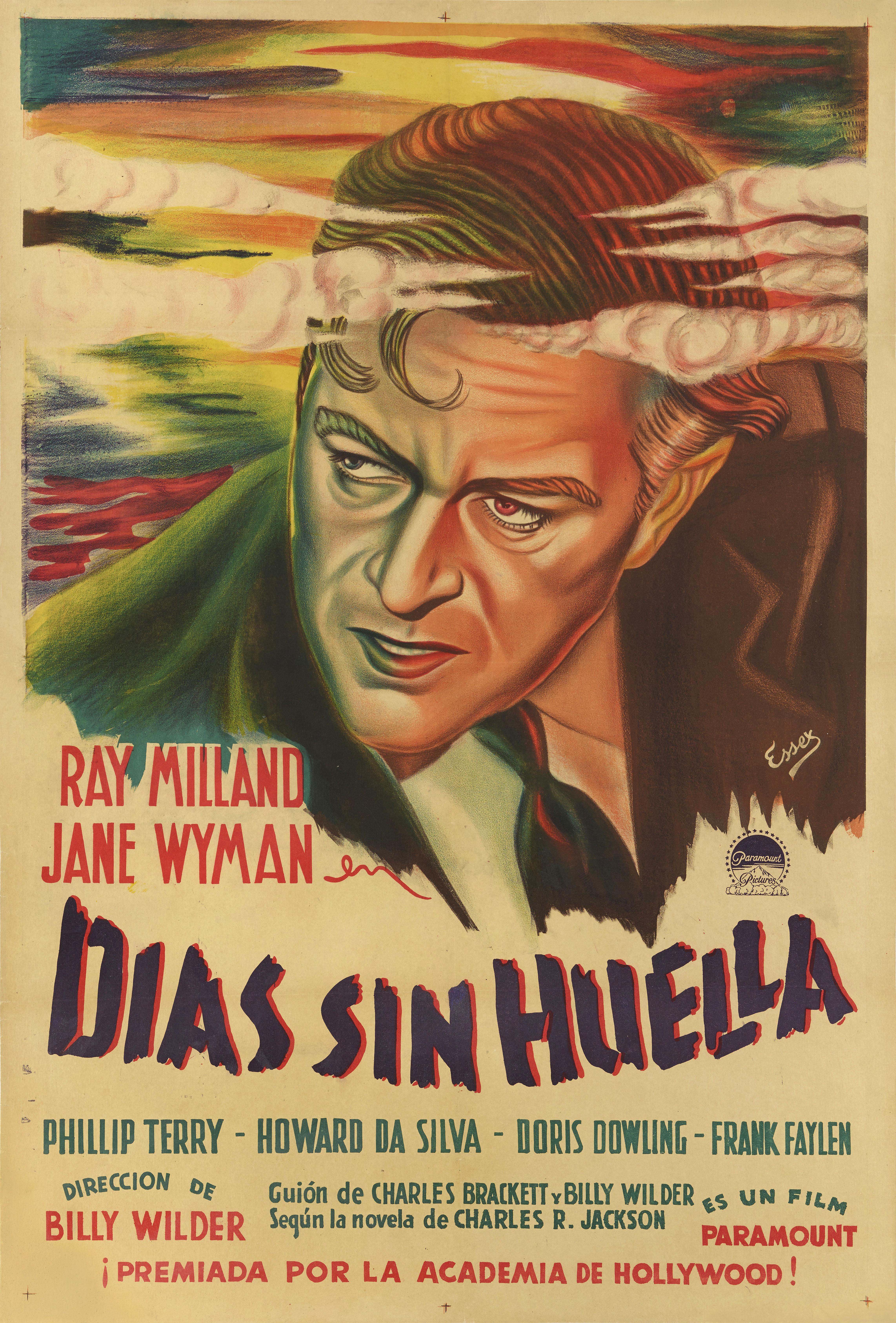 Original Argentine film poster for the 1945 Drama / Film Noir The Lost Weekend.
This film was directed by Billy Wilder and starred Ray Milland, Jane Wyman and Phillip Terry.
this poster is in excellent condition, with the colours remaining very
