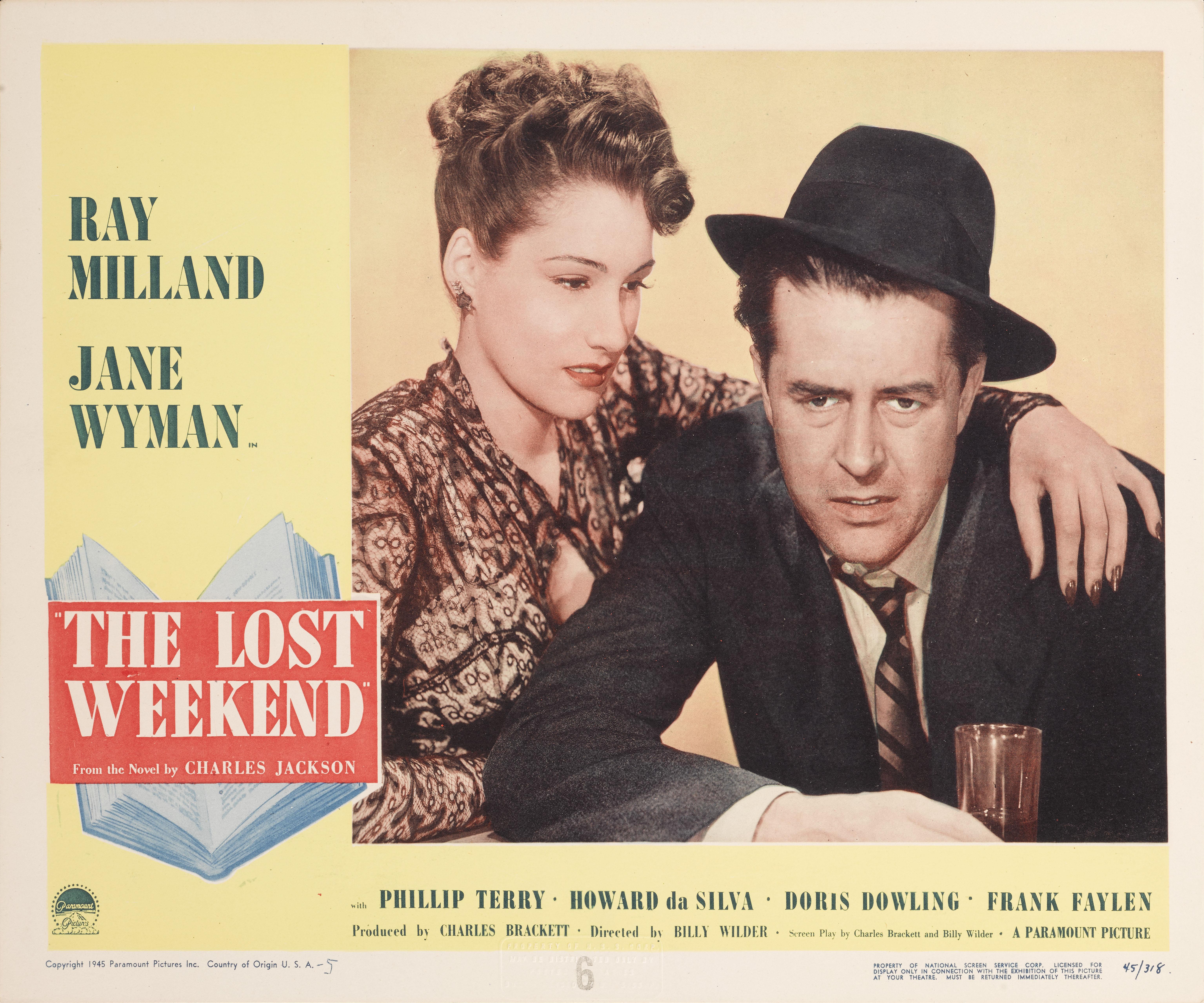 Original US lobby card number 6 for the 1944 Film Noir The Lost Weekend.
This film was directed by Billy Wilder and starred Ray Milland, Jane Wyman and Phillip Terry.
This piece would be sent in a very strong flat pack and shipped by Federal Express.