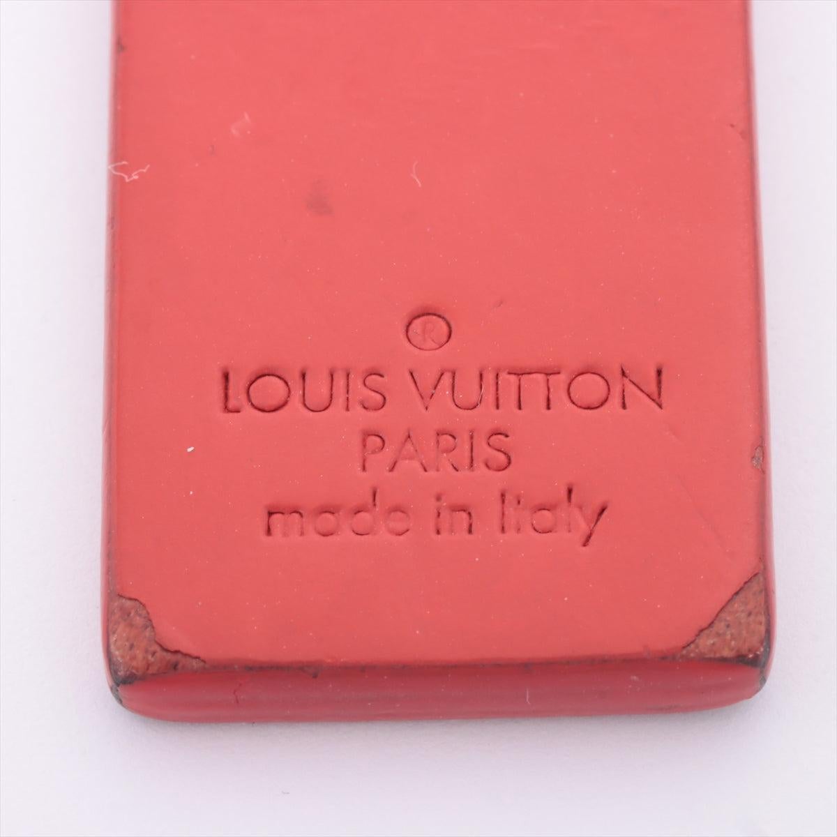 Red The Louis Vuitton X Supreme Keychain features Louis Vuitton’s red signature 