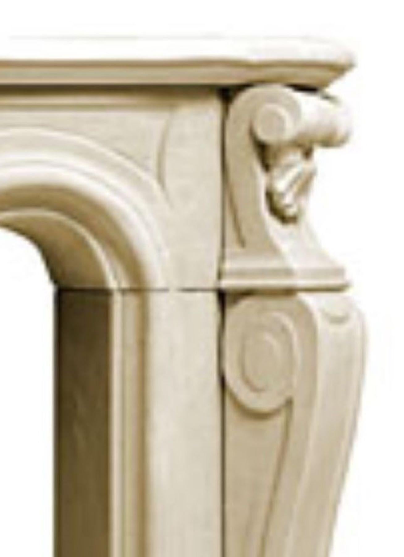 Sculpté The Louis XV : The Classic French Stone Fireplace Evoking the Era of King Louis XV (en anglais) en vente