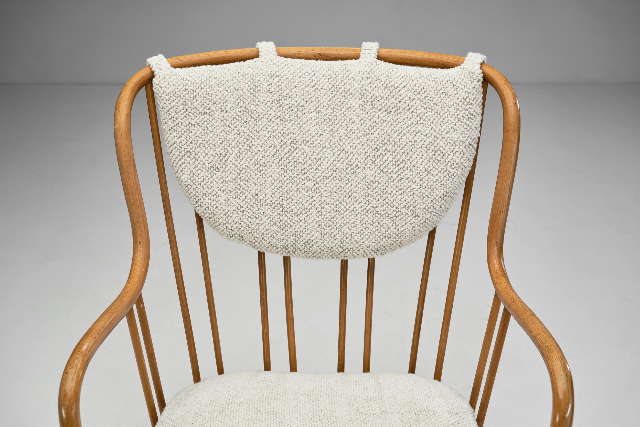 Loungesessel von Aage Herman Olsen für Fritz Hansen, Dänemark 1940er Jahre (Bouclé) im Angebot
