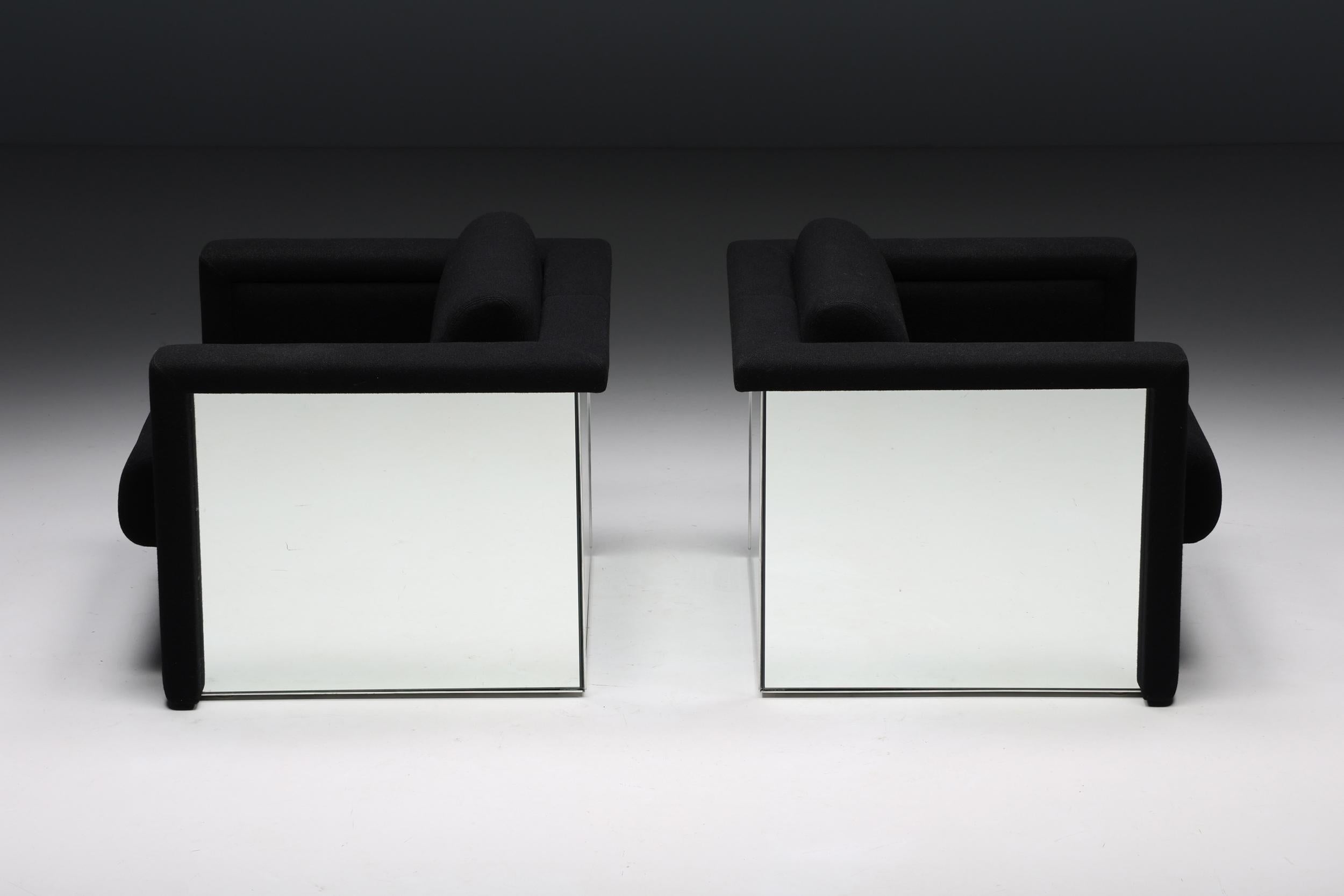 The Lounge Seating; Trix & Robert Haussmann; Knoll; 1980s; Postmodern; 1988; Swiss; Post-Modern; Lounge Chair; Club Chair; Armchair; Settee; Couch; Sofa; Functional Art; Mirror; Living Room Set; 

The Lounge Seating, originally called The New