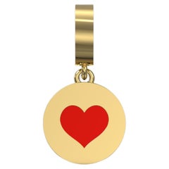 'The Love Heart' Clip on Charm/Pendant, 14K Yellow Gold