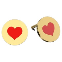 'The Love Heart' Stud Earrings, 14K Yellow Gold