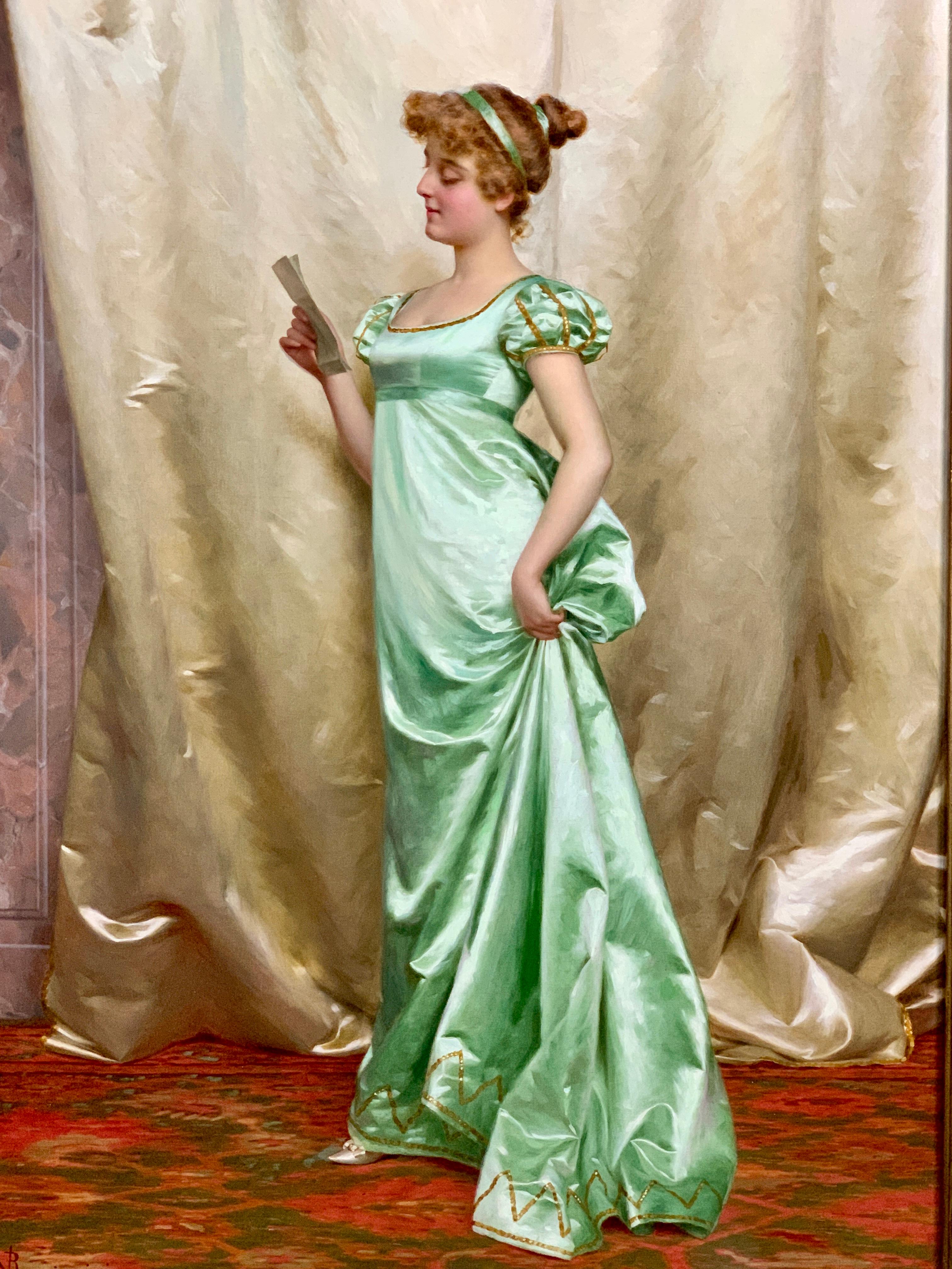 19th century Italian oil Painting by Vittorio Reggianini In Good Condition In Los Angeles, CA