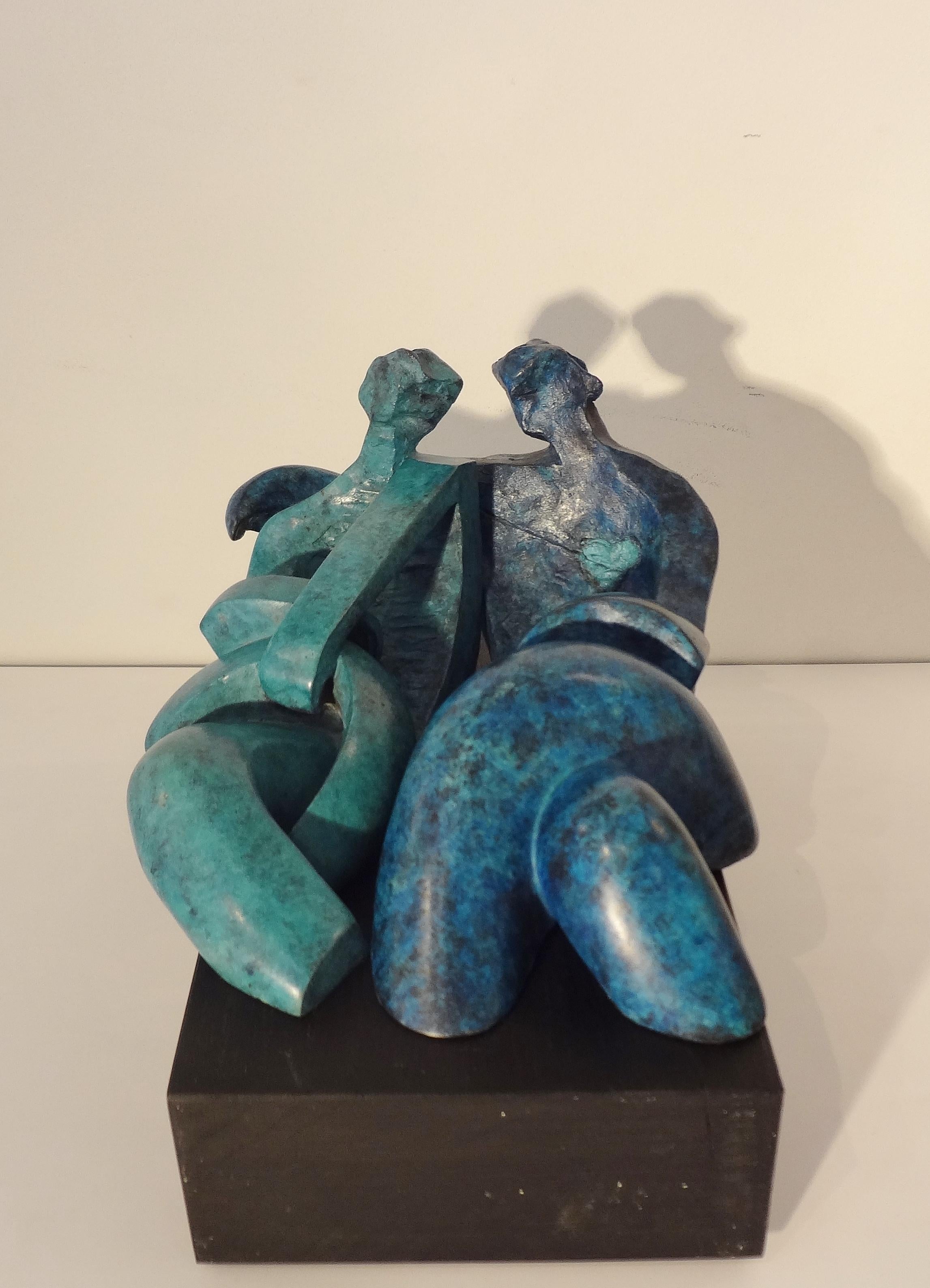 Patinated The Lovers, Bronze Sculpture by Capo Di Feltre, 2000s For Sale