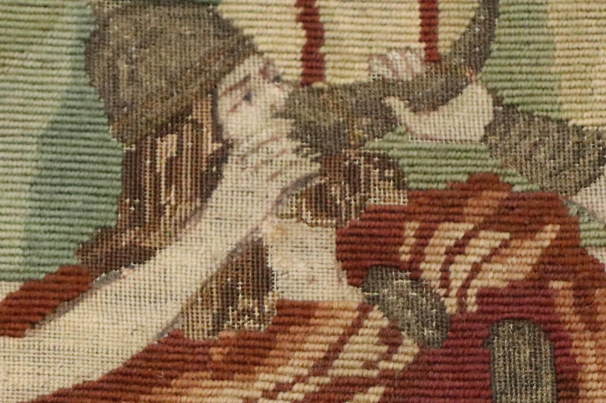 Antiker englischer Tristan- und Isolde-Wandteppich aus Nadelspitze mit mittelalterlichem Stil im Angebot 5