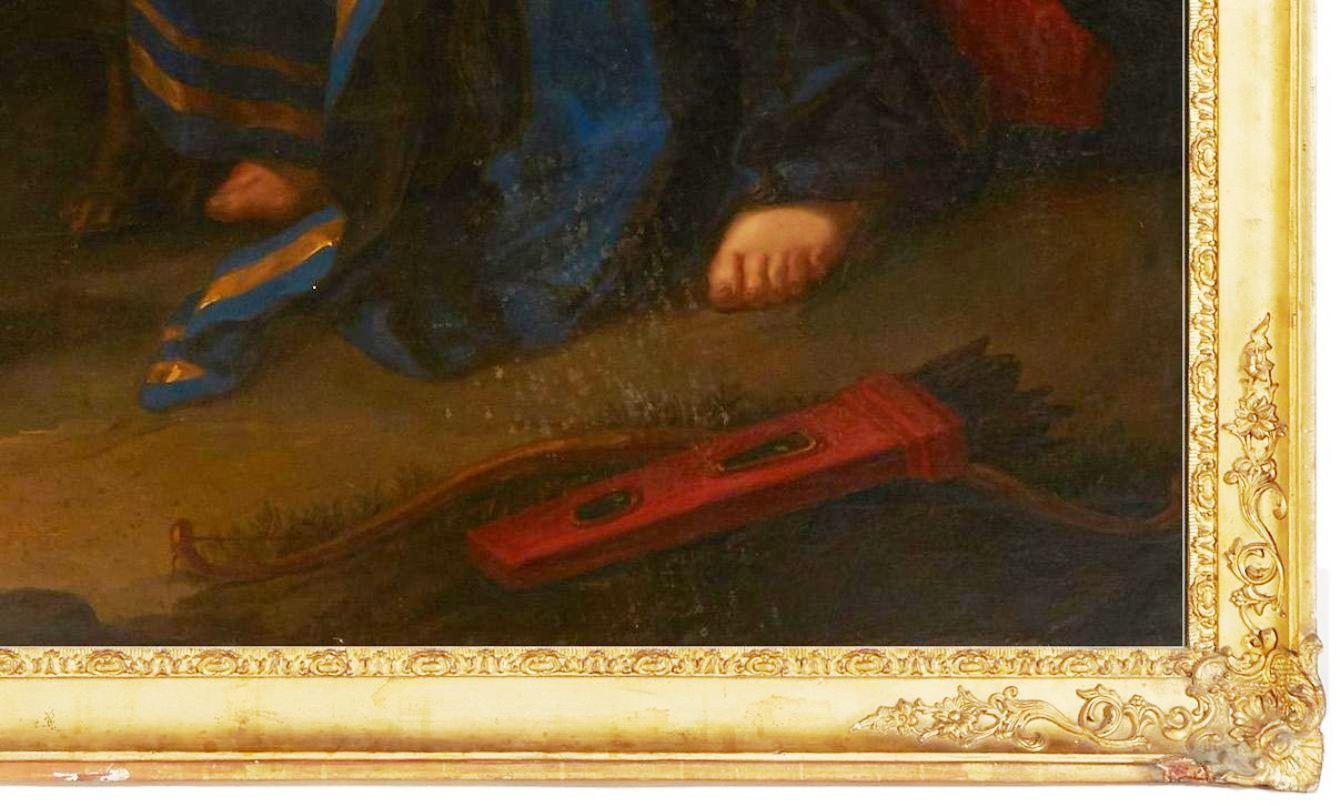 Los amantes Pintura al óleo sobre lienzo, principios del siglo XX en Bueno estado para la venta en Cypress, CA
