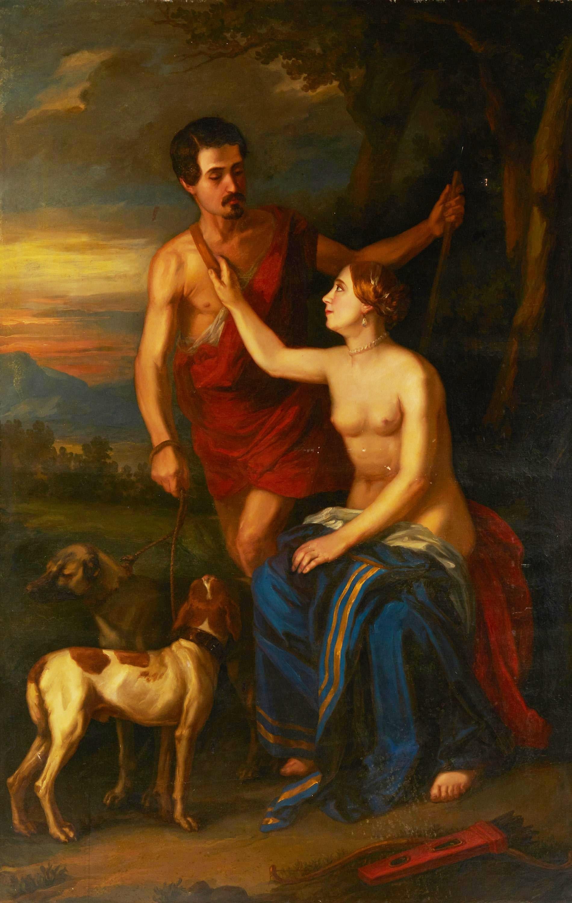 The Lovers Peinture à l'huile sur toile, début du 20e siècle en vente 2