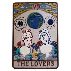 Lovers Tarot Deck Card Hand-Tufted Viscose Wool Rug by RAG Home