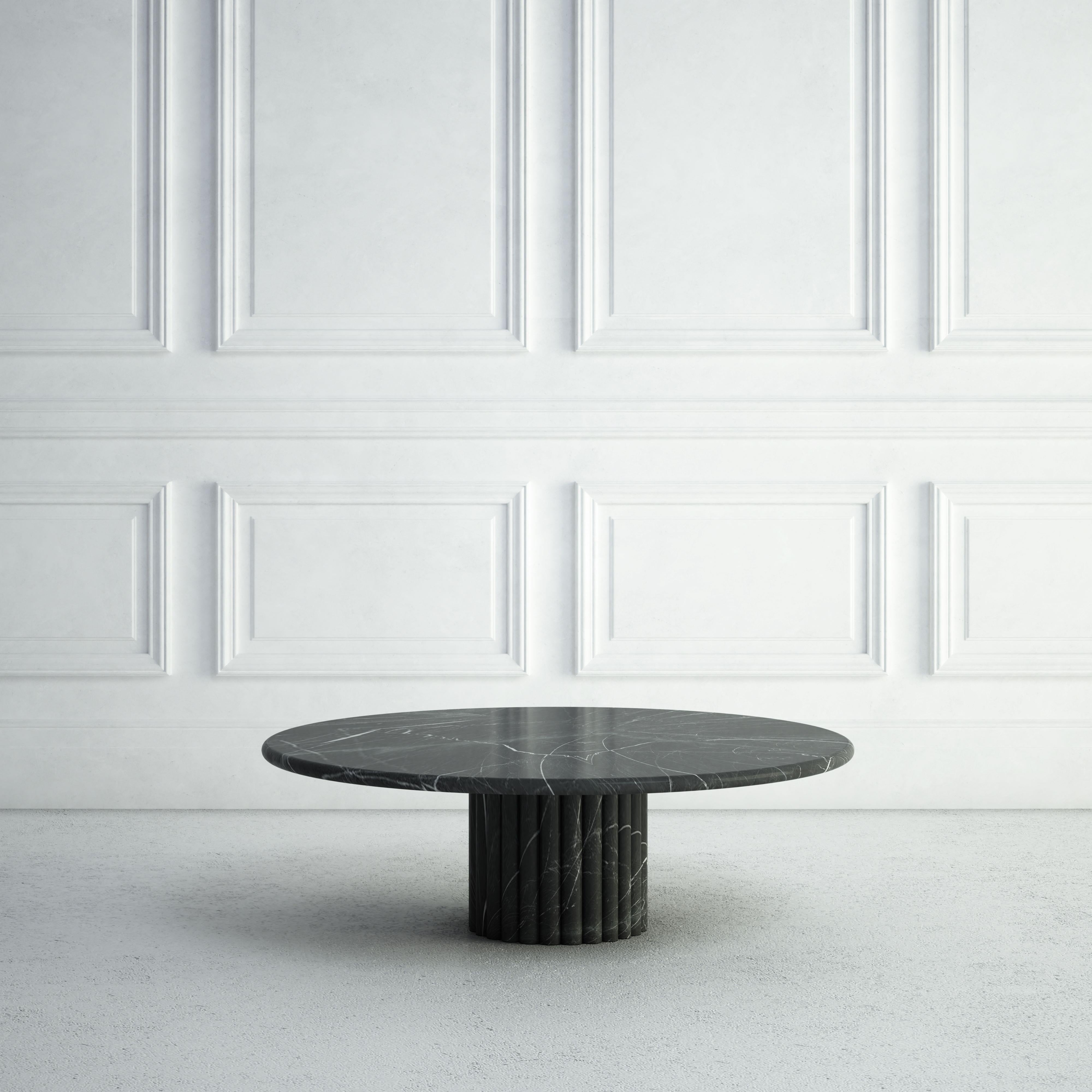 American The Lucie:  A Modern Stone Coffee Table with Round Top and Base For Sale
