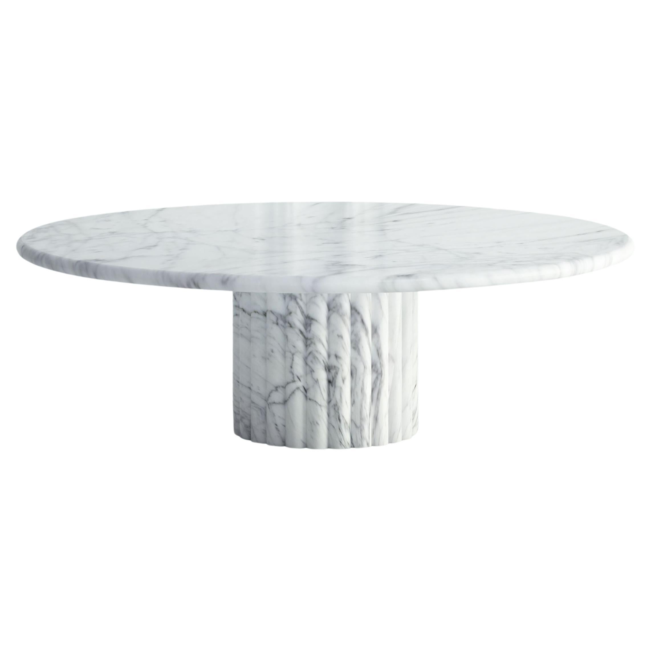 The Lucie:  A Modern Stone Coffee Table with Round Top and Base For Sale