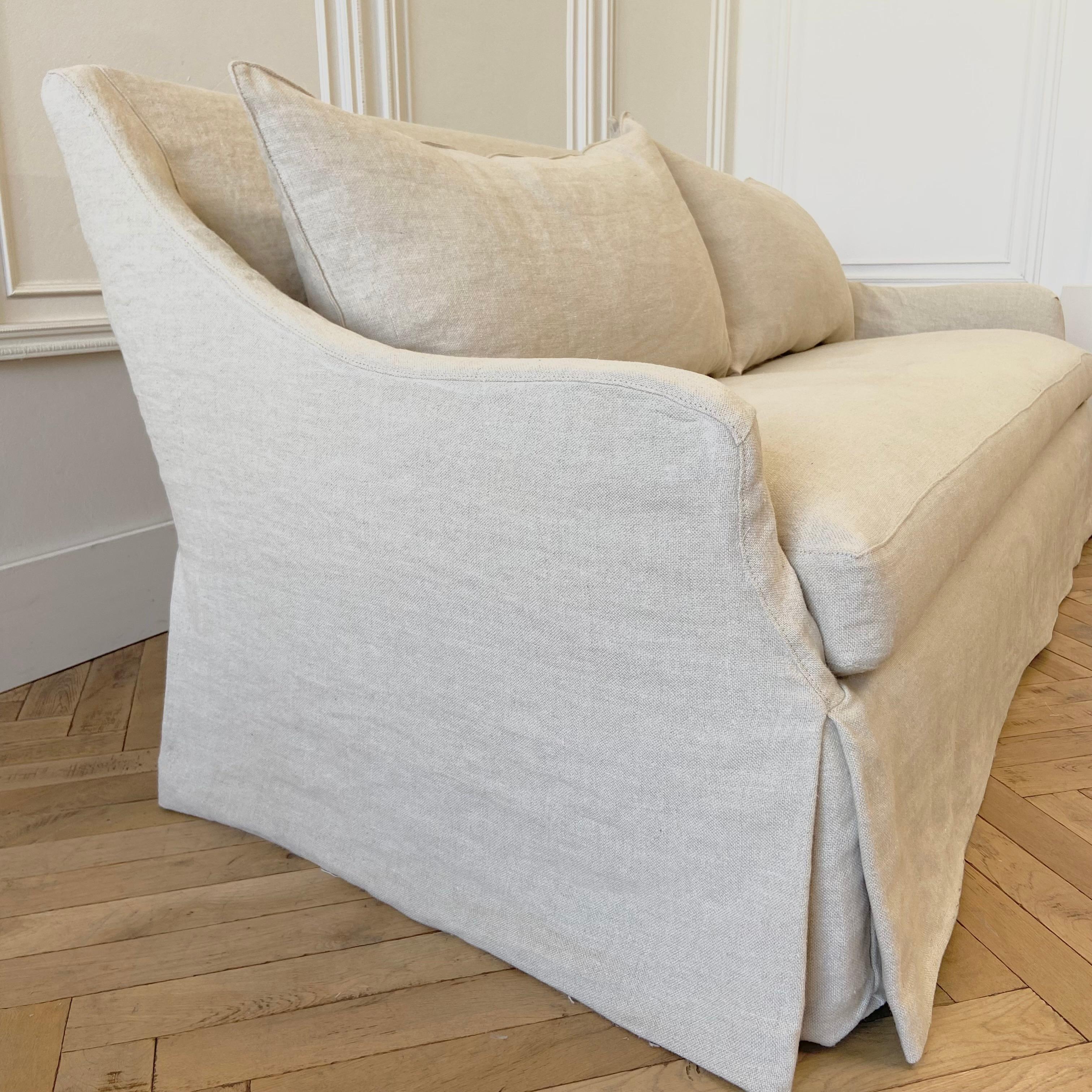 loose cover linen sofa
