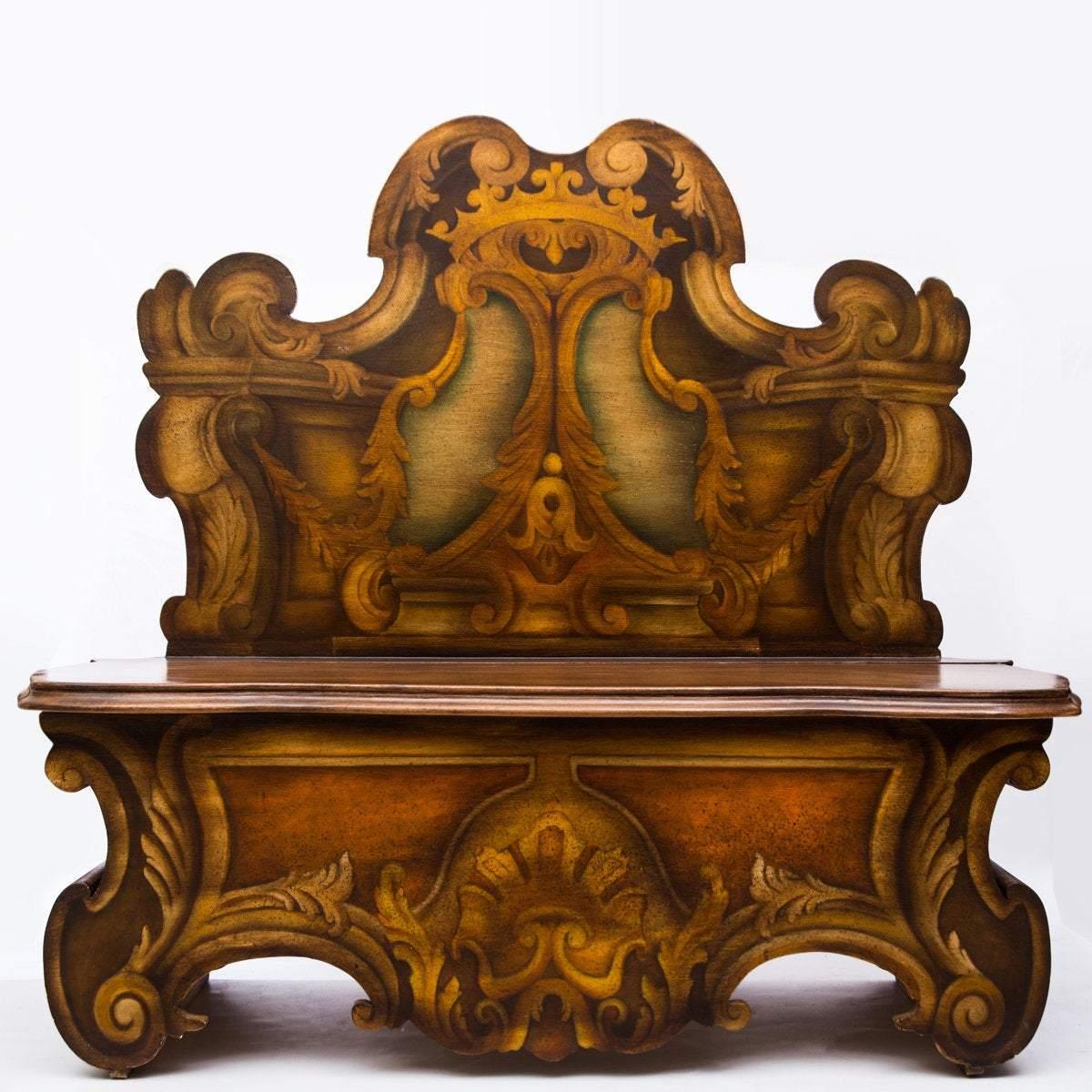 European The Luigi XIV Style Italian Bench With Storage, 20th Century  For Sale