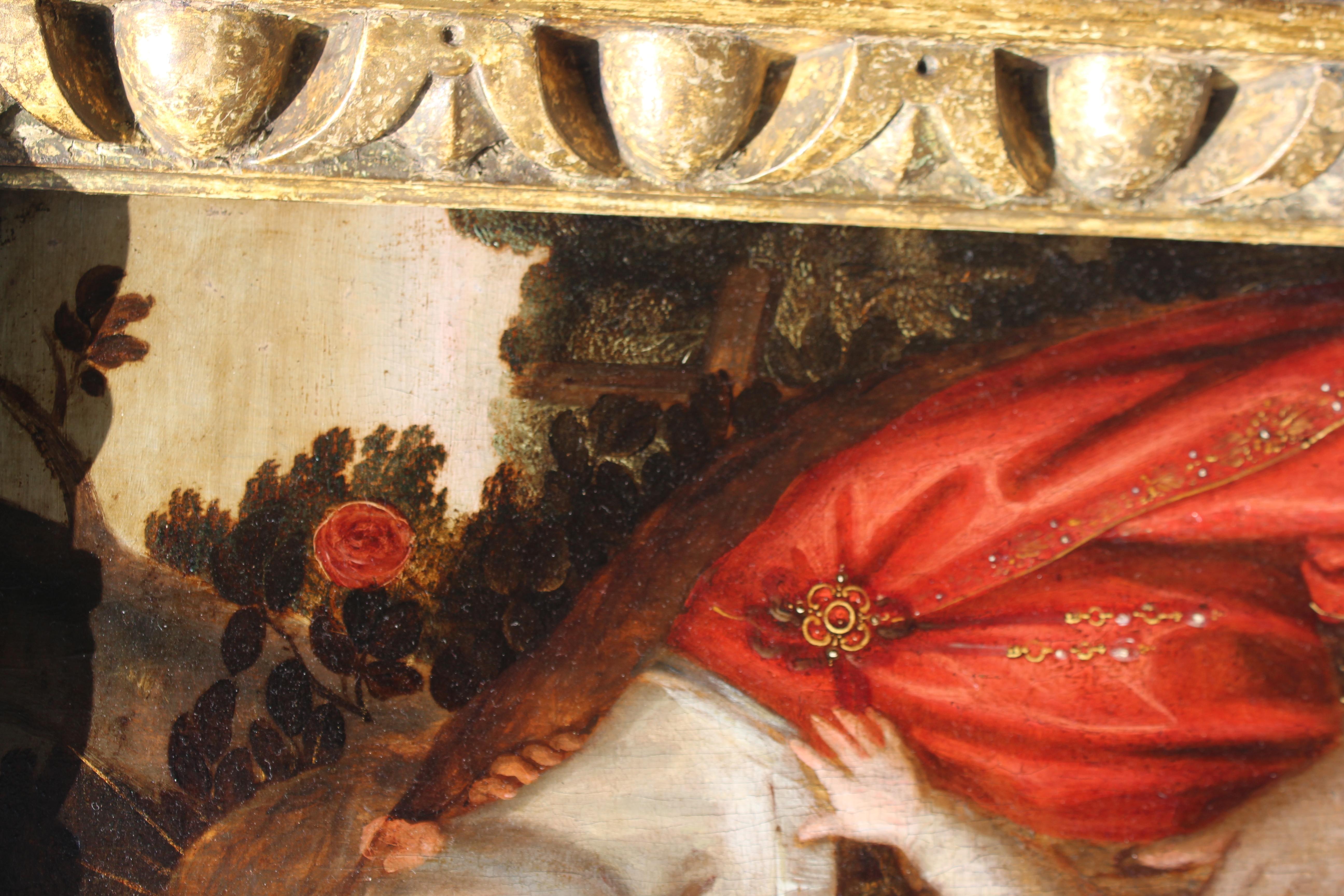 Flemish 16th century Madonna in a Rose Garden For Sale 8