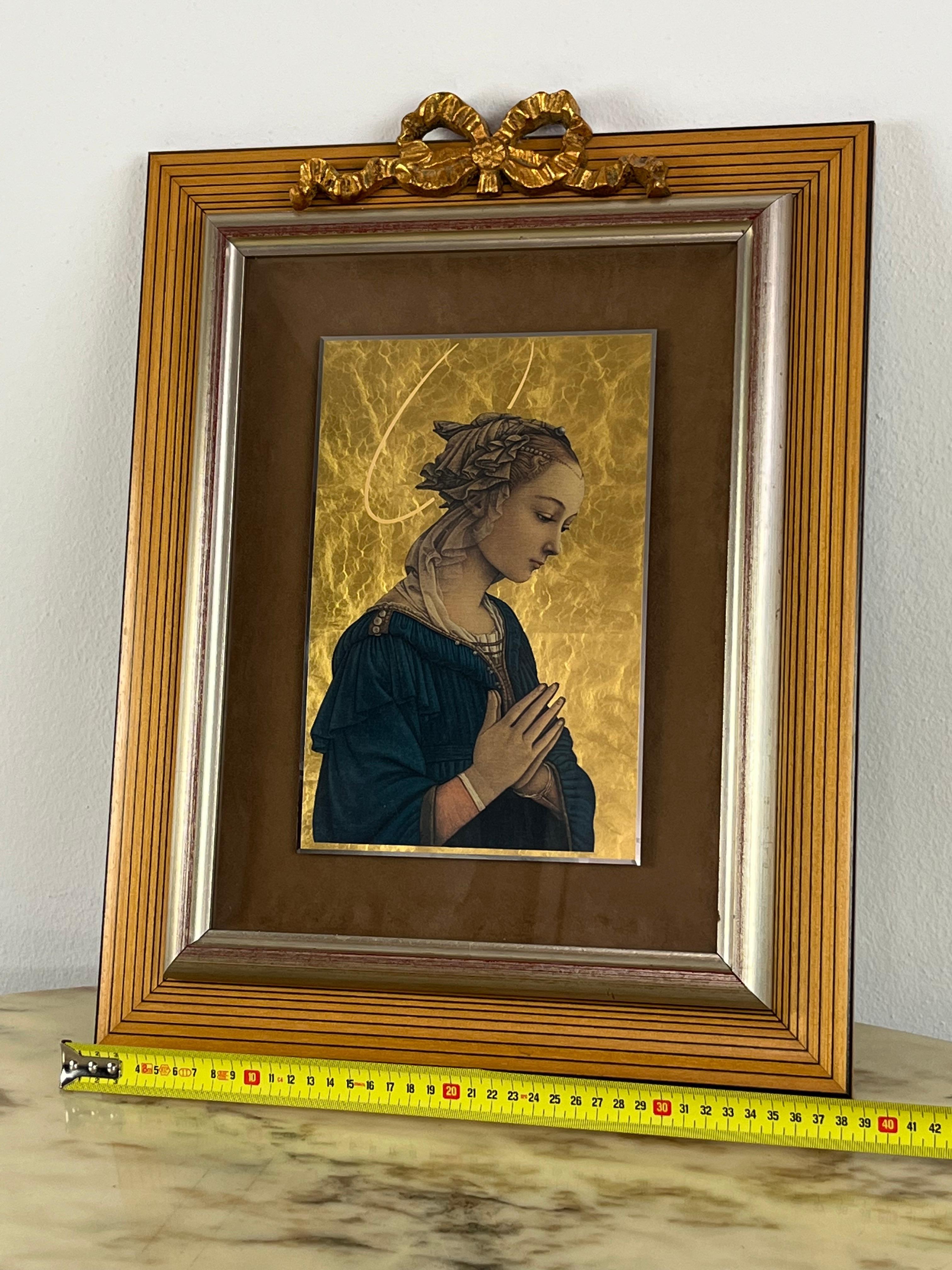 Europeo Madonna al capezzale, bassorilievo su piastra d'argento 925 millesimi in vendita