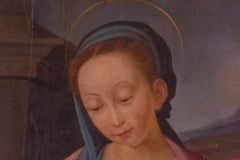 The Madonna with Christ Child and the Infant St. John the Baptist, Hand Painted