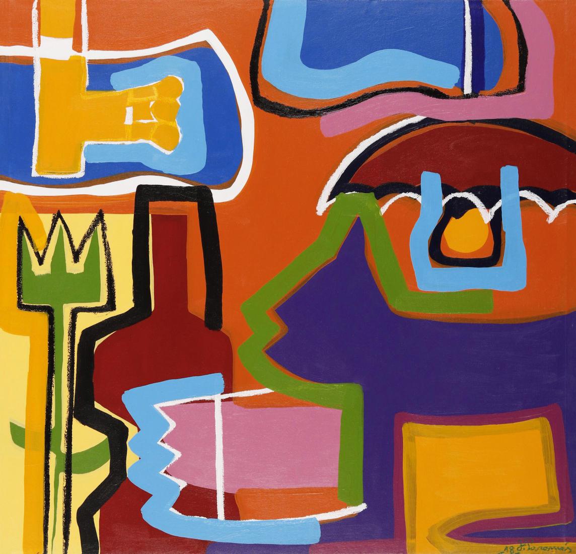 Portugais « The Magical Colors » (Les couleurs magiques) Art contemporain, expressionniste abstrait, acrylique sur toile en vente