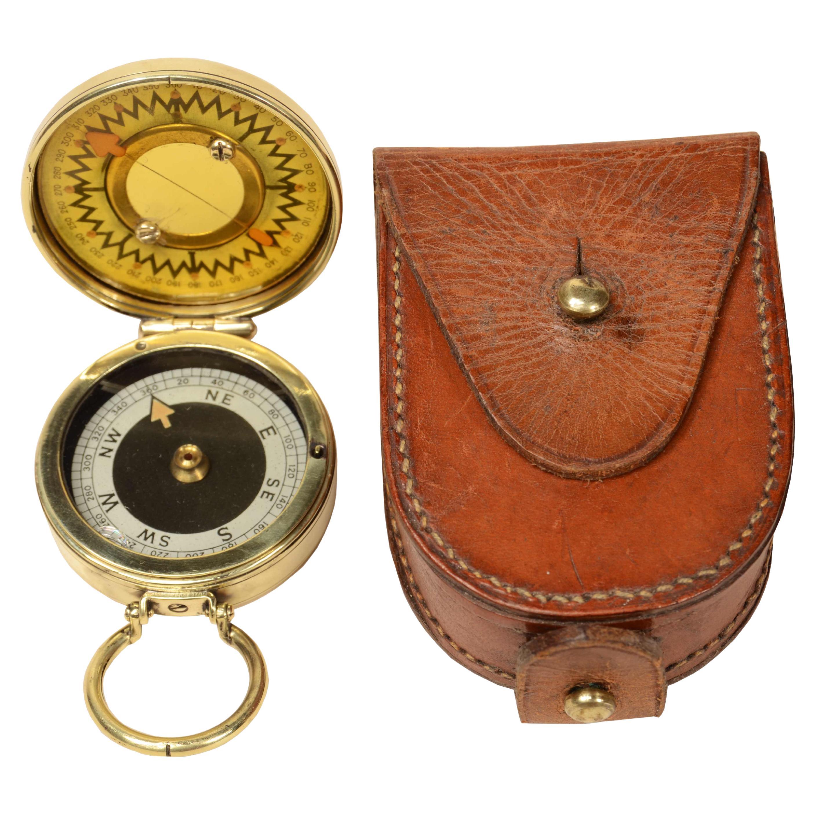 The Magnapole 1920s brass nautical travel surveying compass