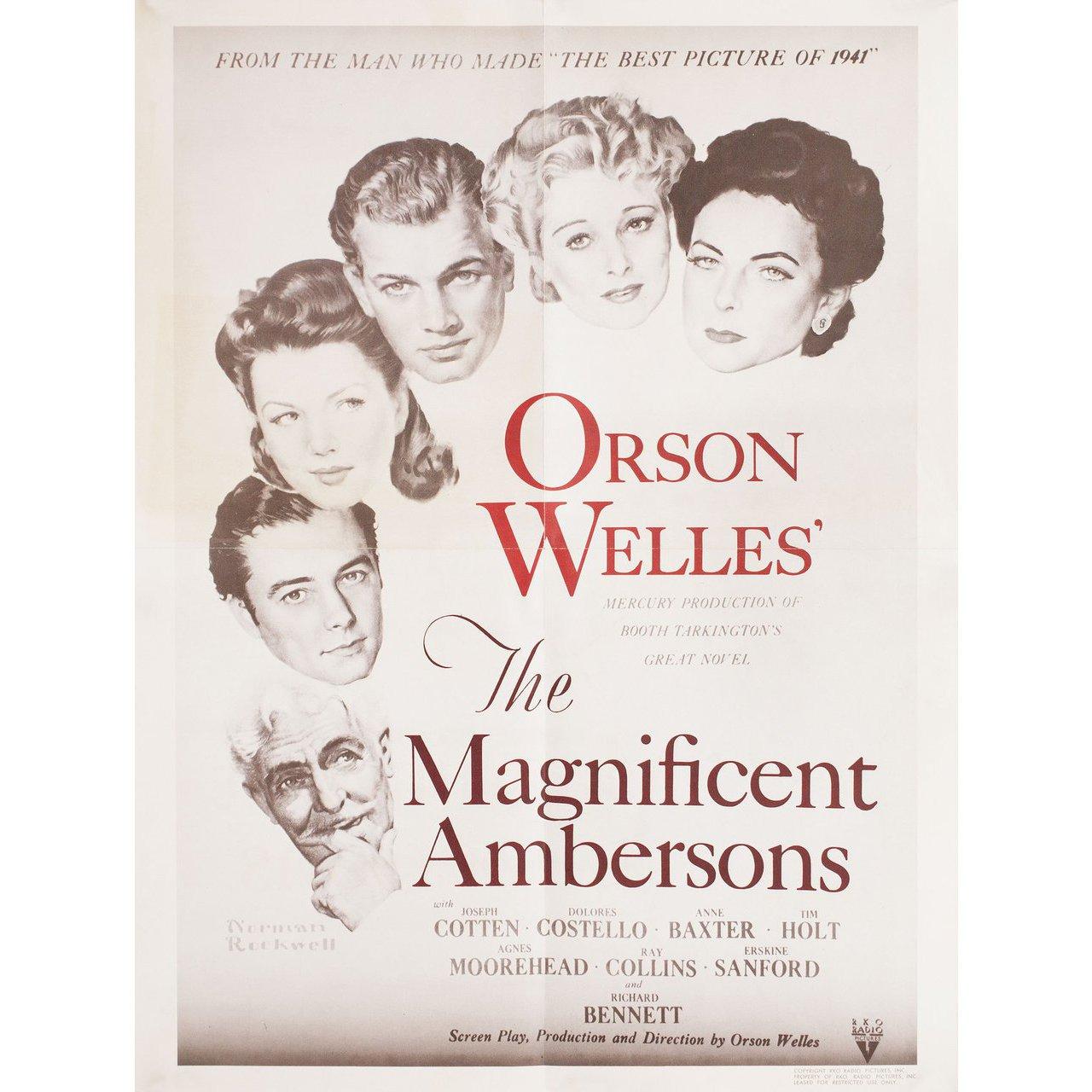 Original 1960s re-release U.S. poster by Norman Rockwell for the 1942 film The Magnificent Ambersons directed by Orson Welles / Fred Fleck / Robert Wise with Joseph Cotten / Dolores Costello / Anne Baxter / Tim Holt. Fine condition, folded. Many