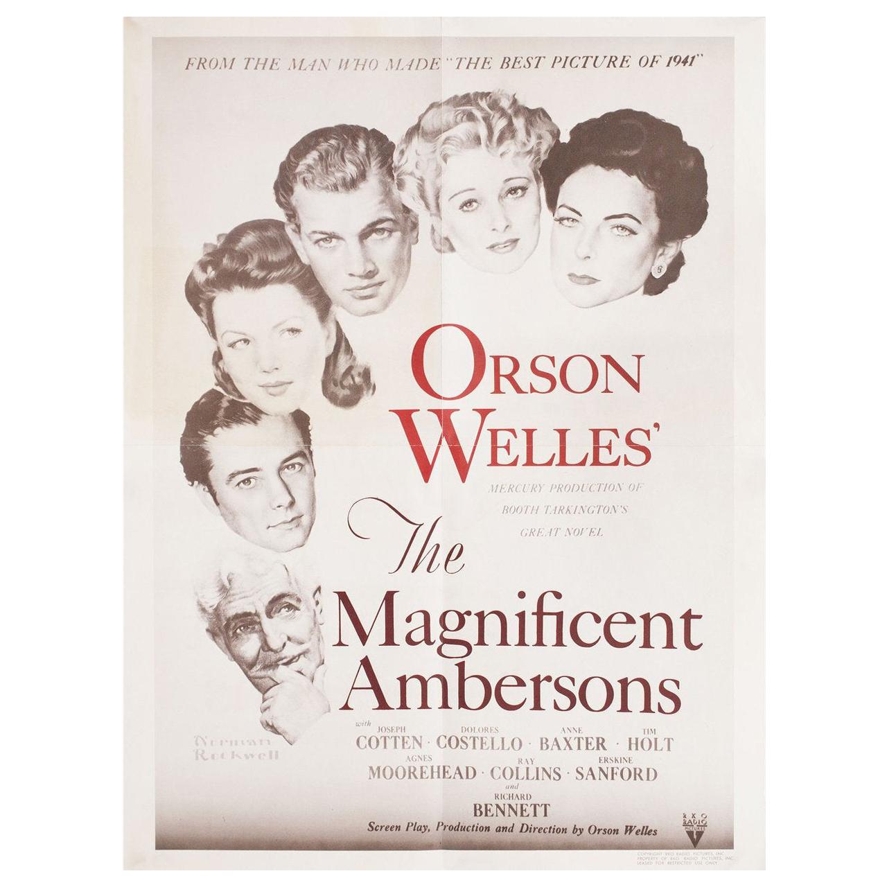 The Magnificent Ambersons - Affiche du film américain des années 1960 en vente